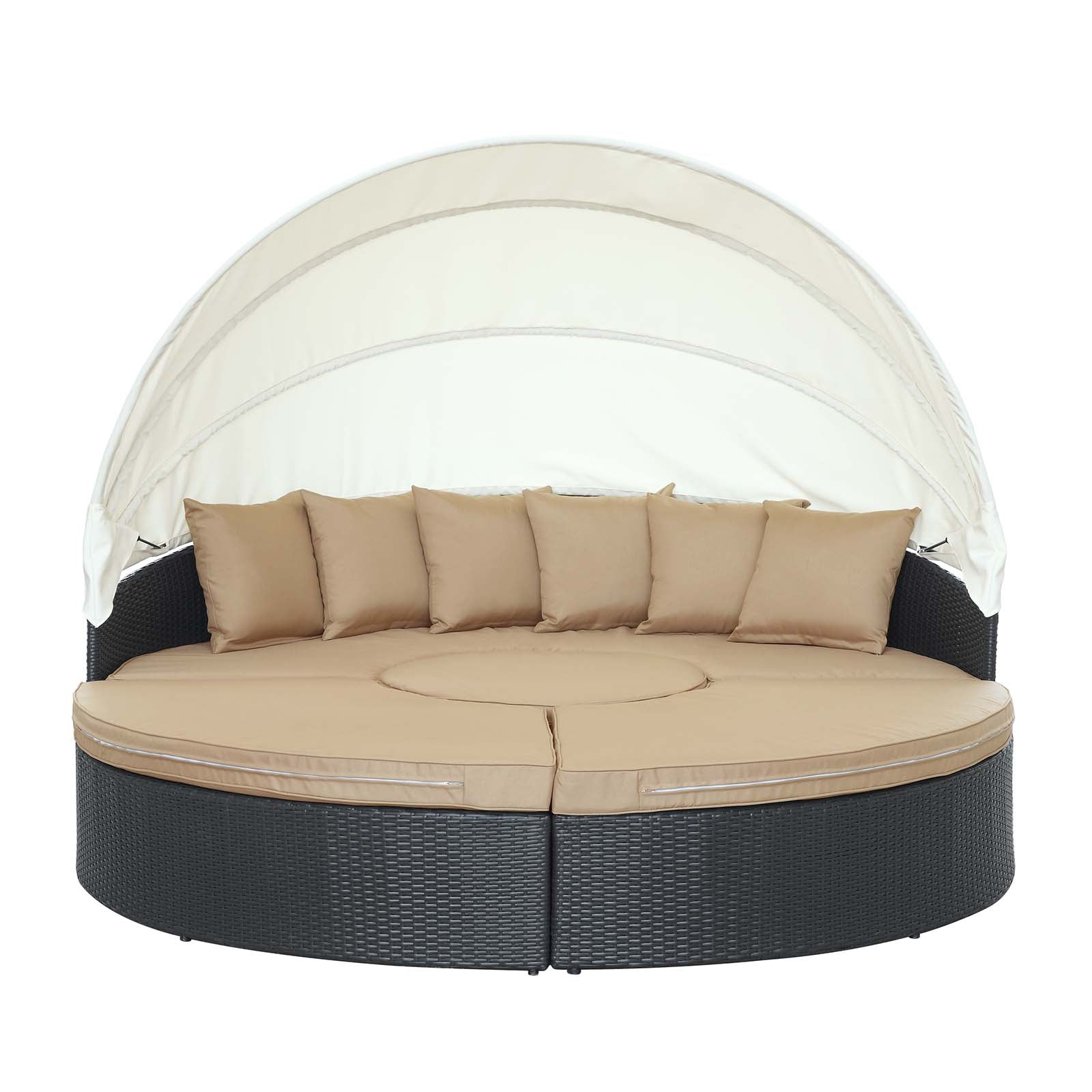 Modway Patio Daybeds - Quest Canopy Outdoor Patio 4 Piece Daybed Set Espresso & Mocha