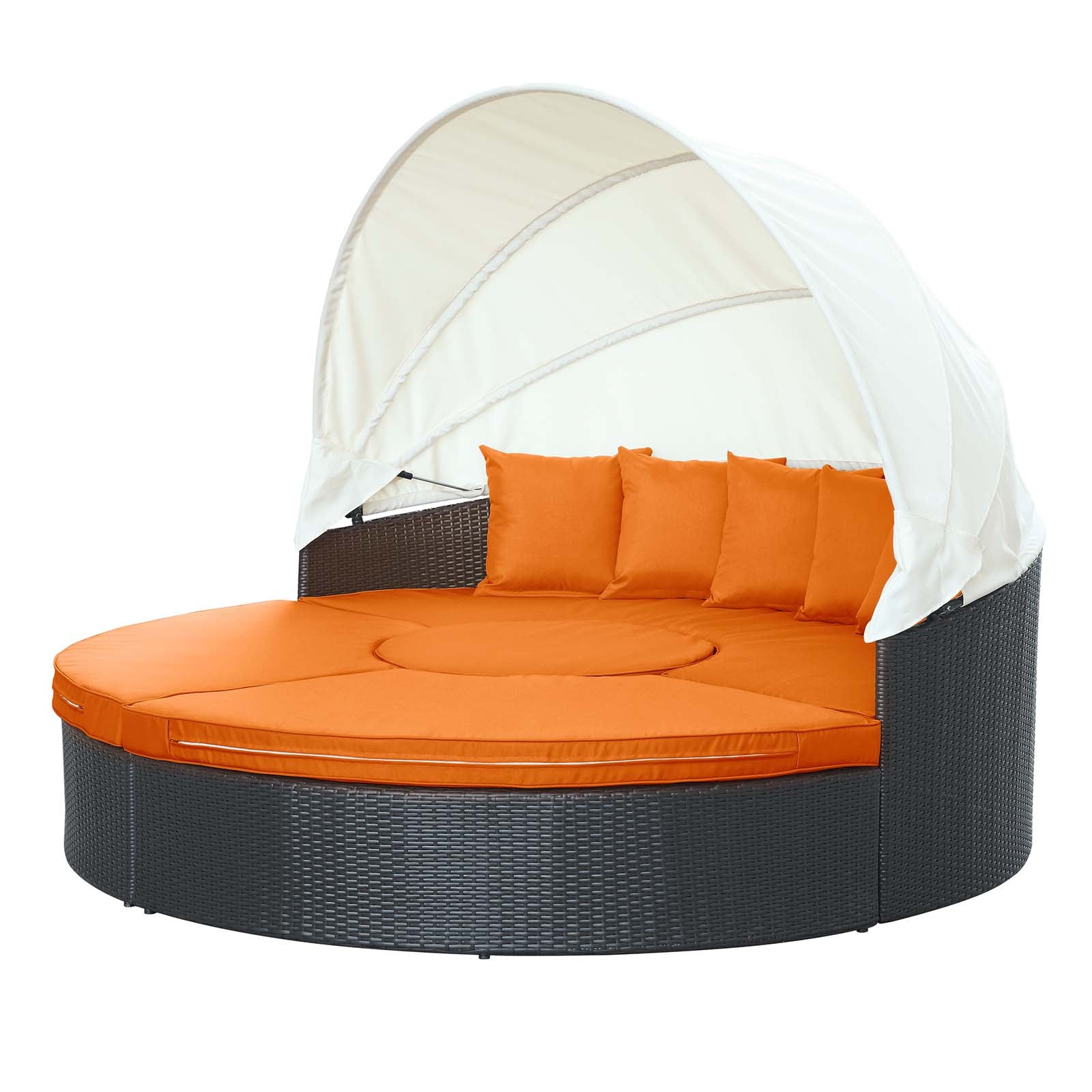 Modway Patio Daybeds - Quest Canopy Outdoor Patio Daybed Espresso Orange
