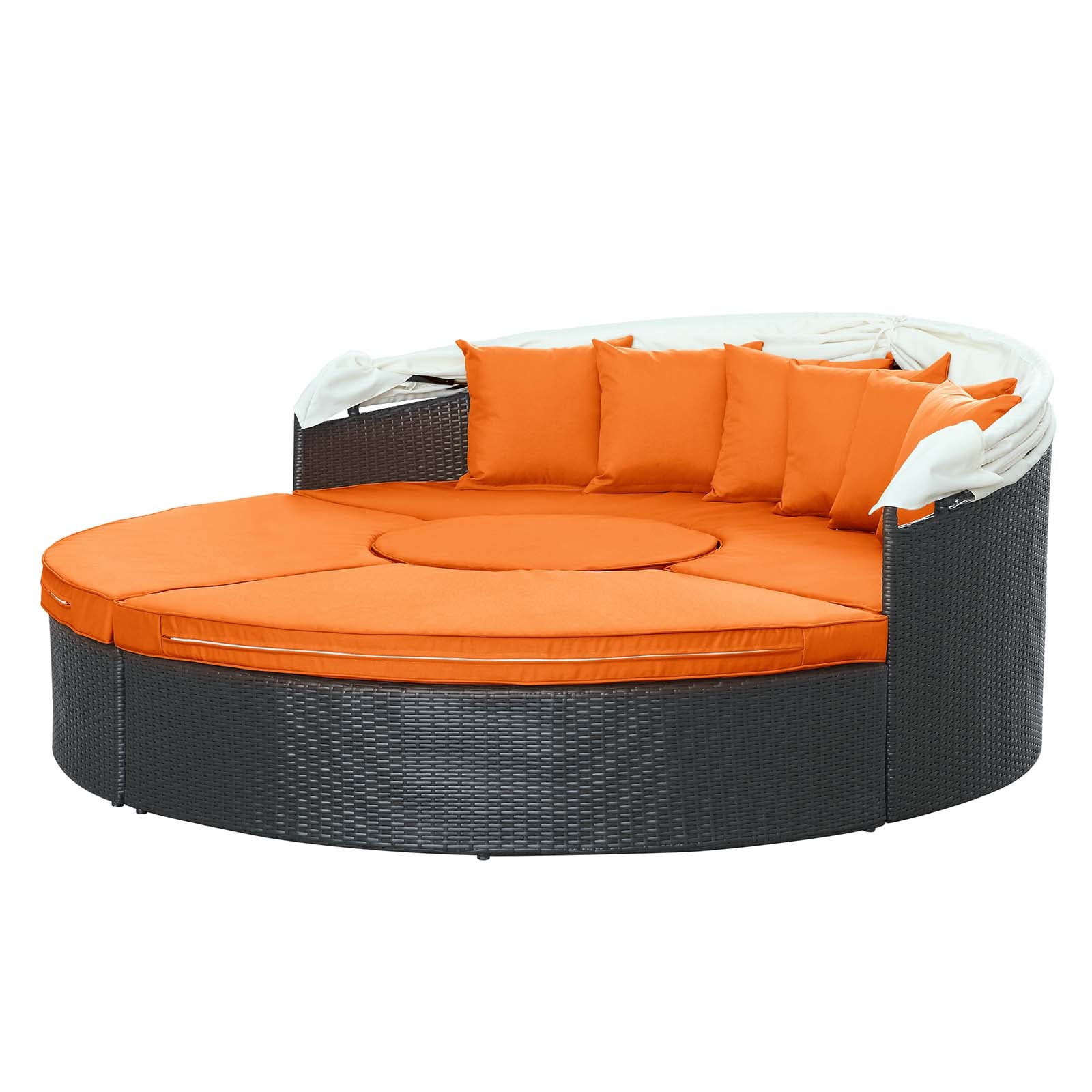 Modway Patio Daybeds - Quest Canopy Outdoor Patio Daybed Espresso Orange