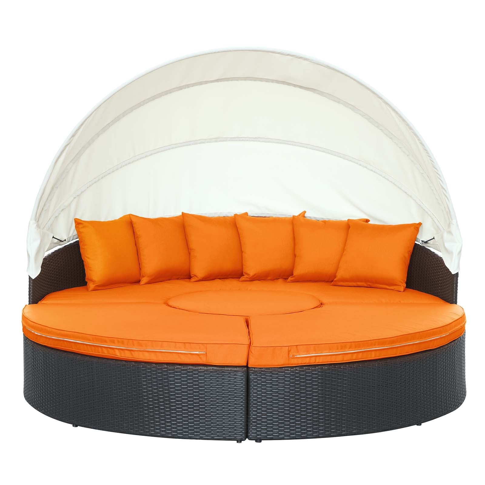 Modway Patio Daybeds - Quest Canopy Outdoor Patio Daybed Espresso Orange