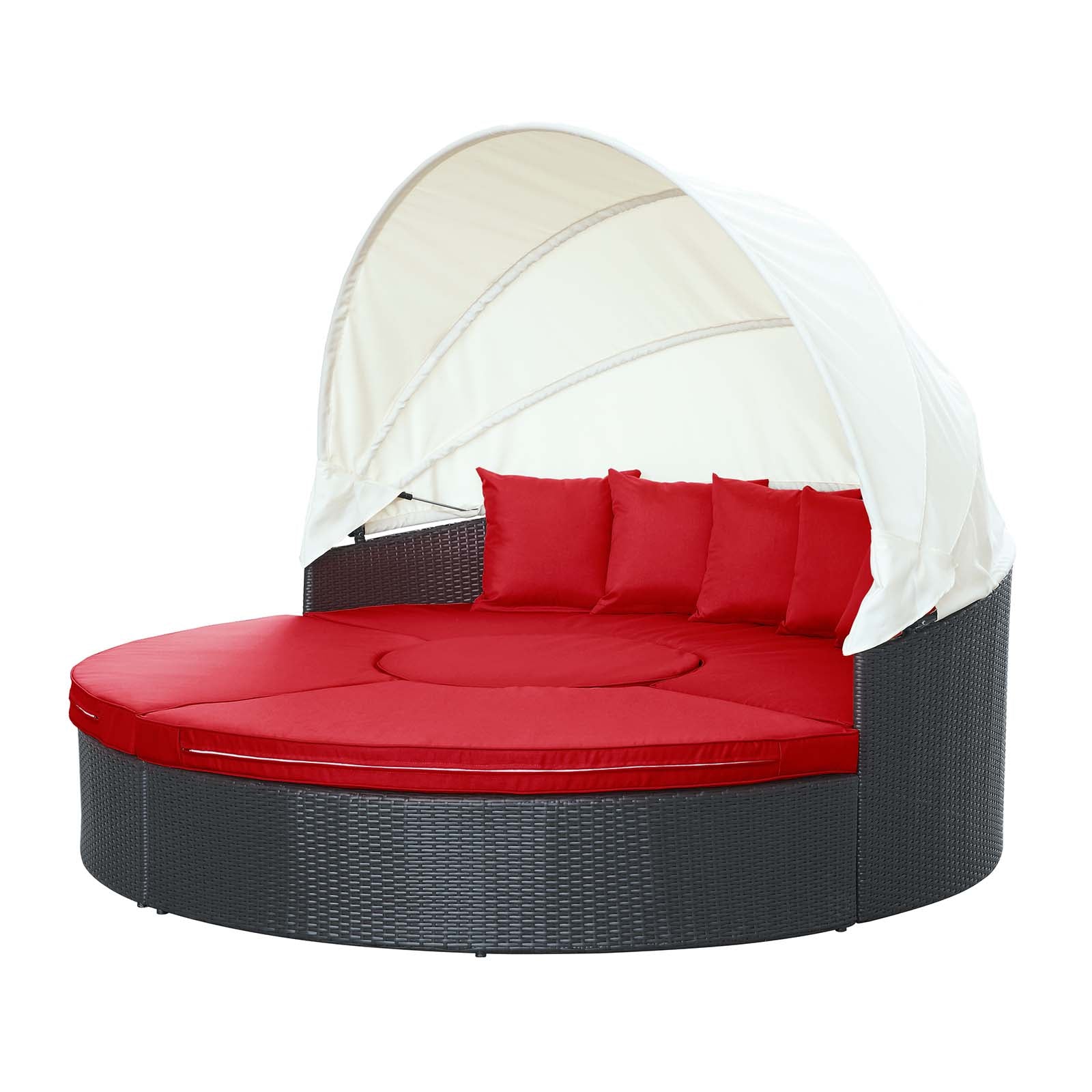 Modway Patio Daybeds - Quest Canopy Outdoor Patio Daybed Espresso Red