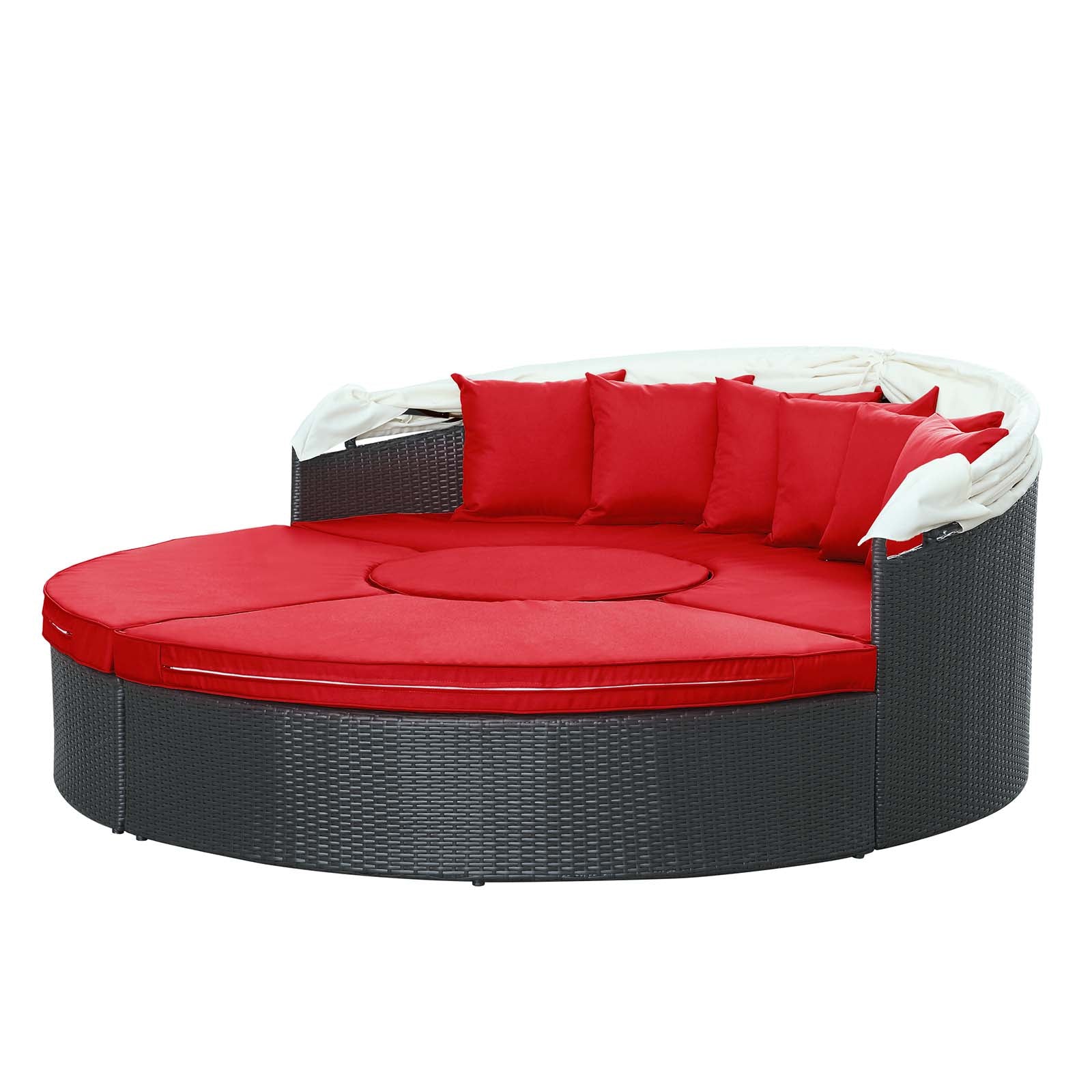 Modway Patio Daybeds - Quest Canopy Outdoor Patio Daybed Espresso Red