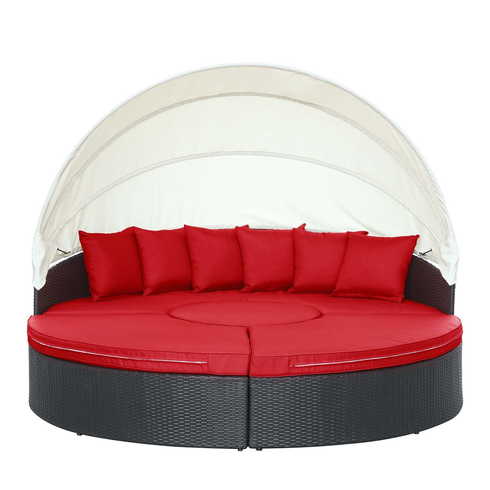 Modway Patio Daybeds - Quest Canopy Outdoor Patio Daybed Espresso Red