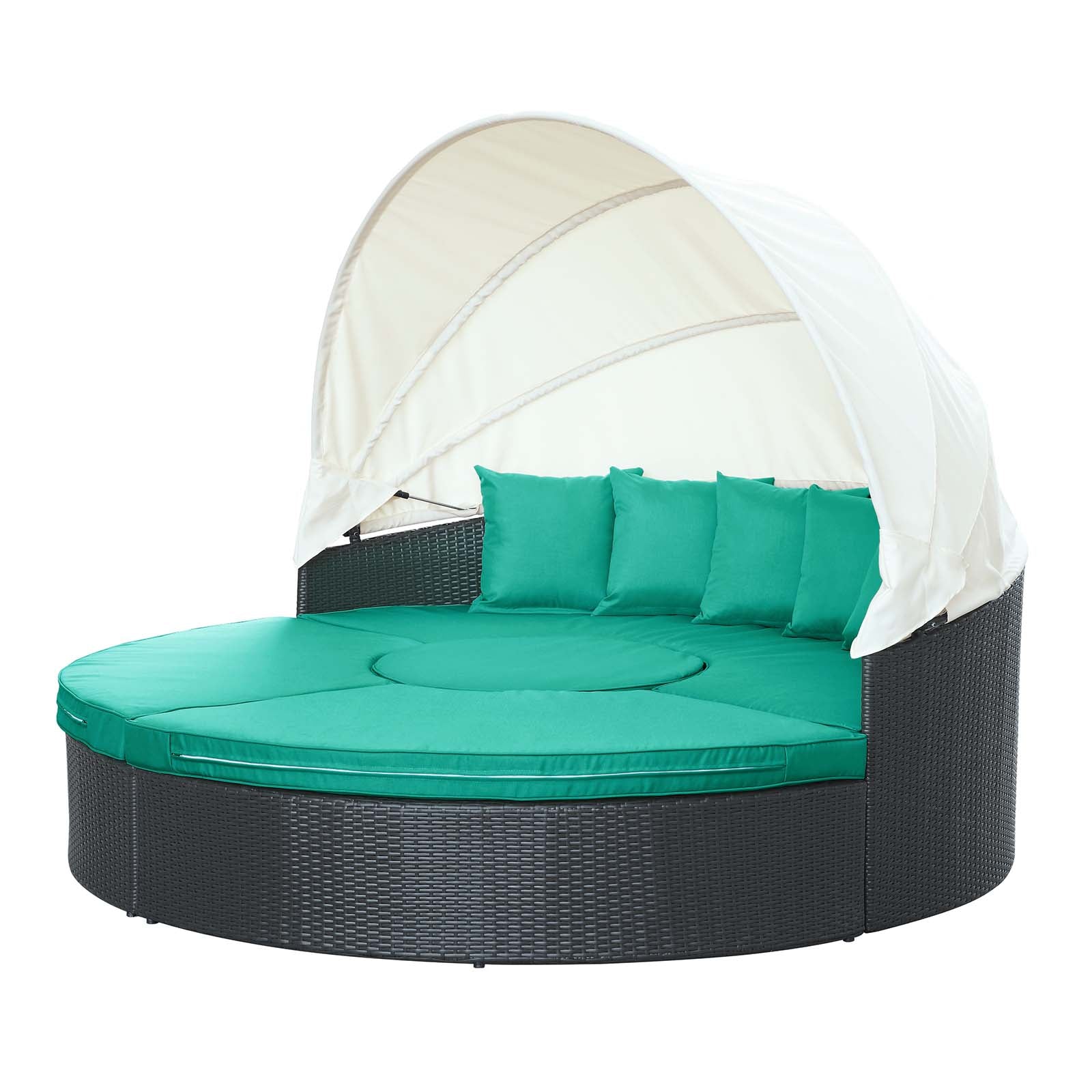 Modway Patio Daybeds - Quest Canopy Outdoor Patio Daybed Espresso Turquoise