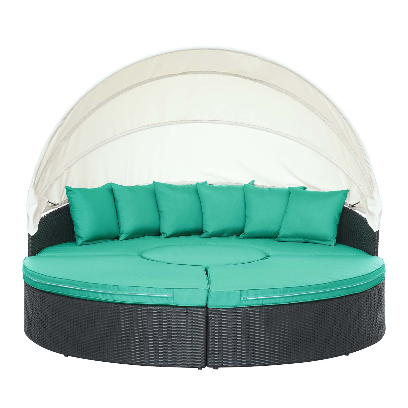 Modway Patio Daybeds - Quest Canopy Outdoor Patio Daybed Espresso Turquoise