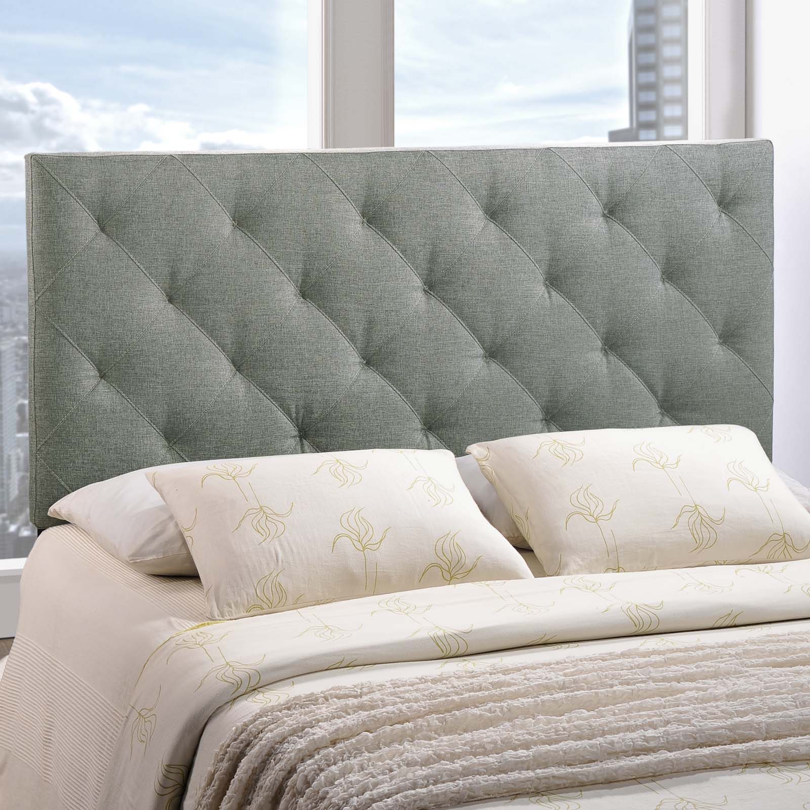 Modway Headboards - Theodore Queen Upholstered Fabric Headboard Gray