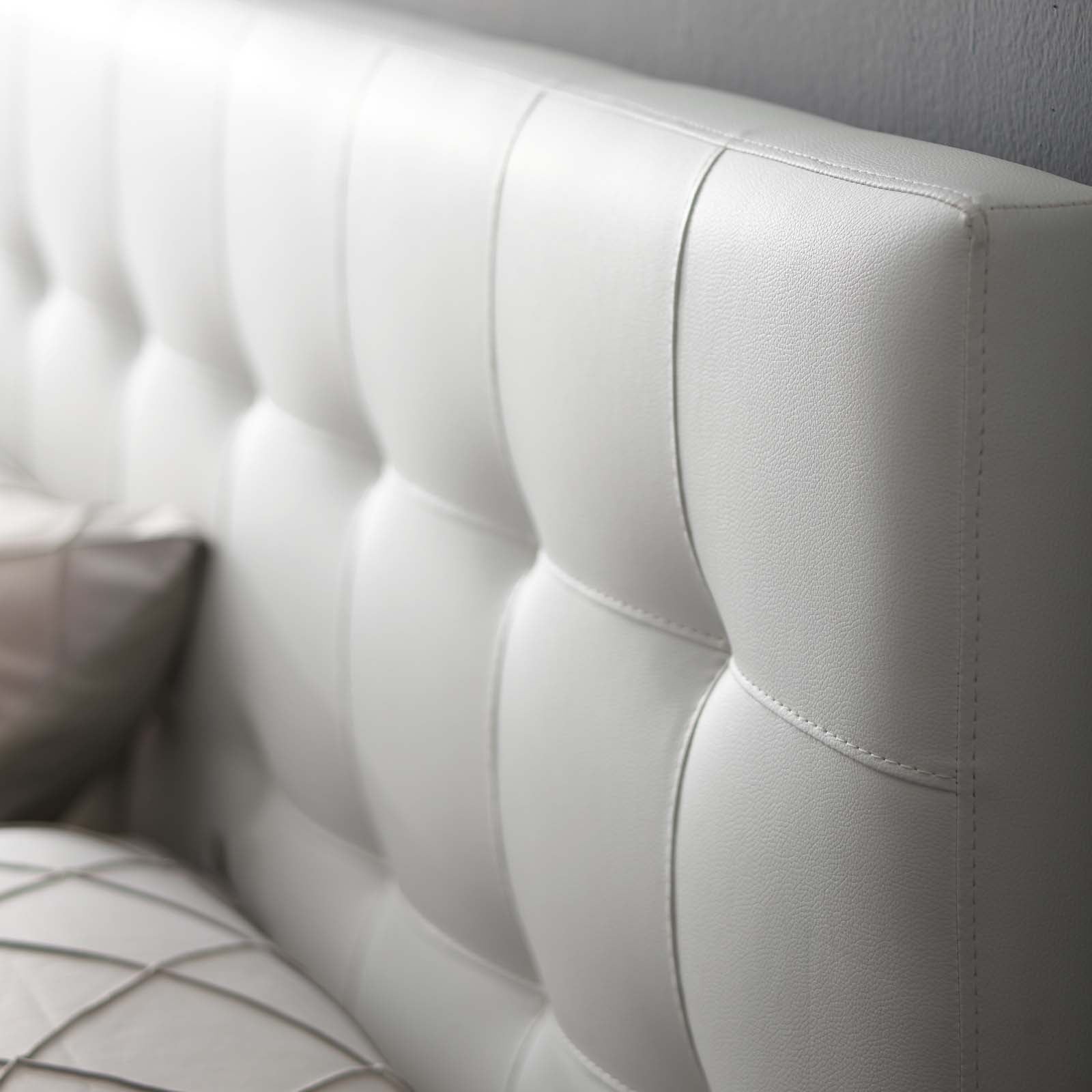 Modway Headboards - Lily Queen Upholstered Vinyl Headboard White