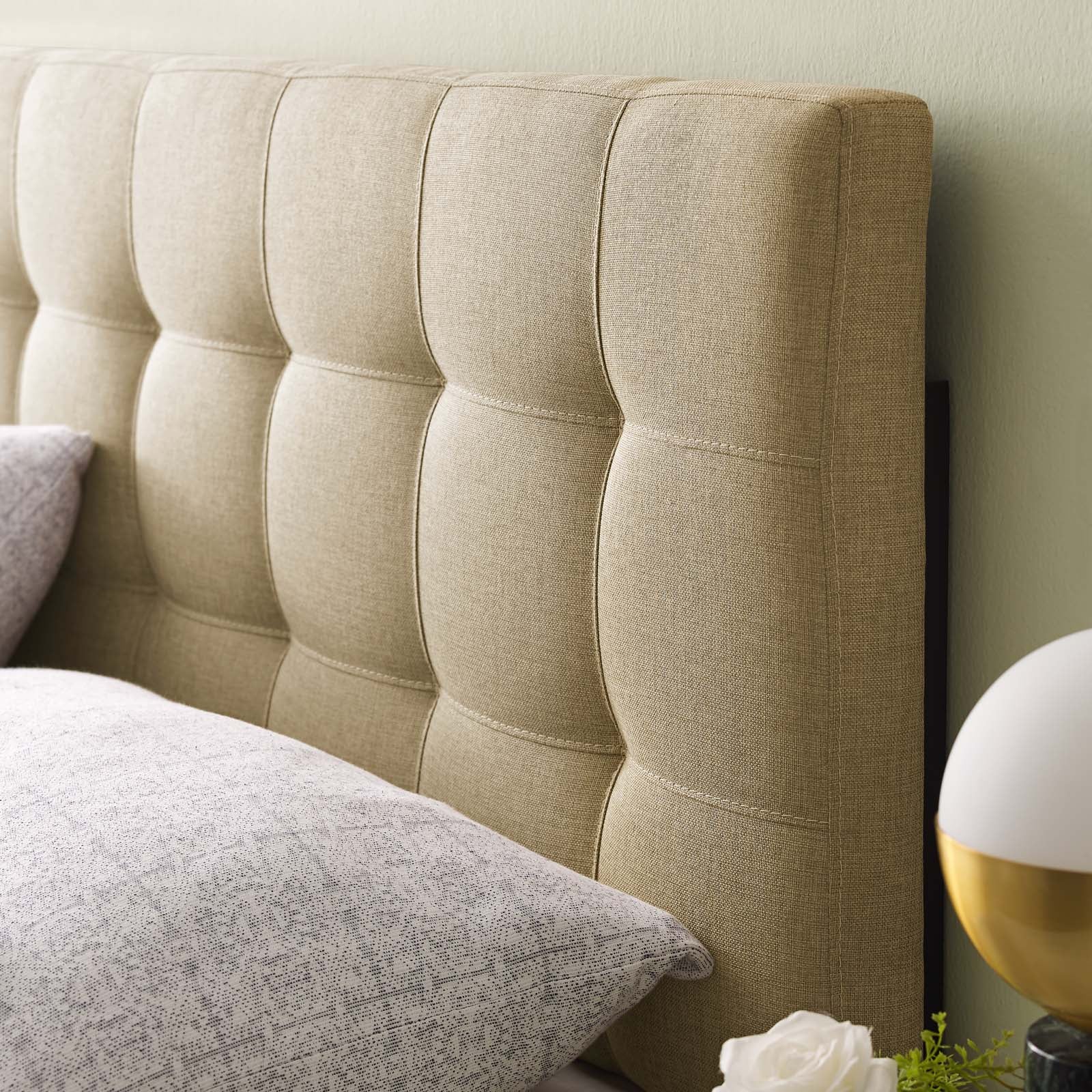 Modway Headboards - Lily King Upholstered Fabric Headboard Beige