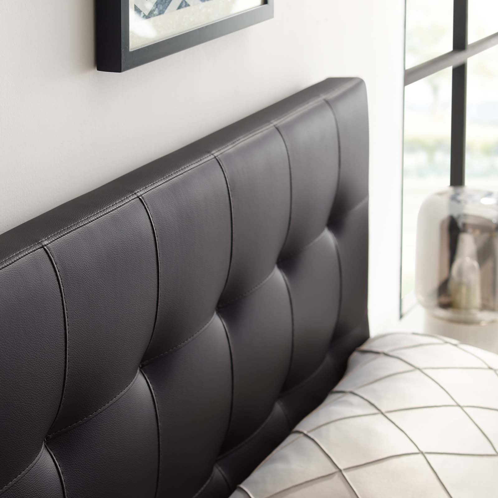 Modway Headboards - Lily King Upholstered Vinyl Headboard Brown
