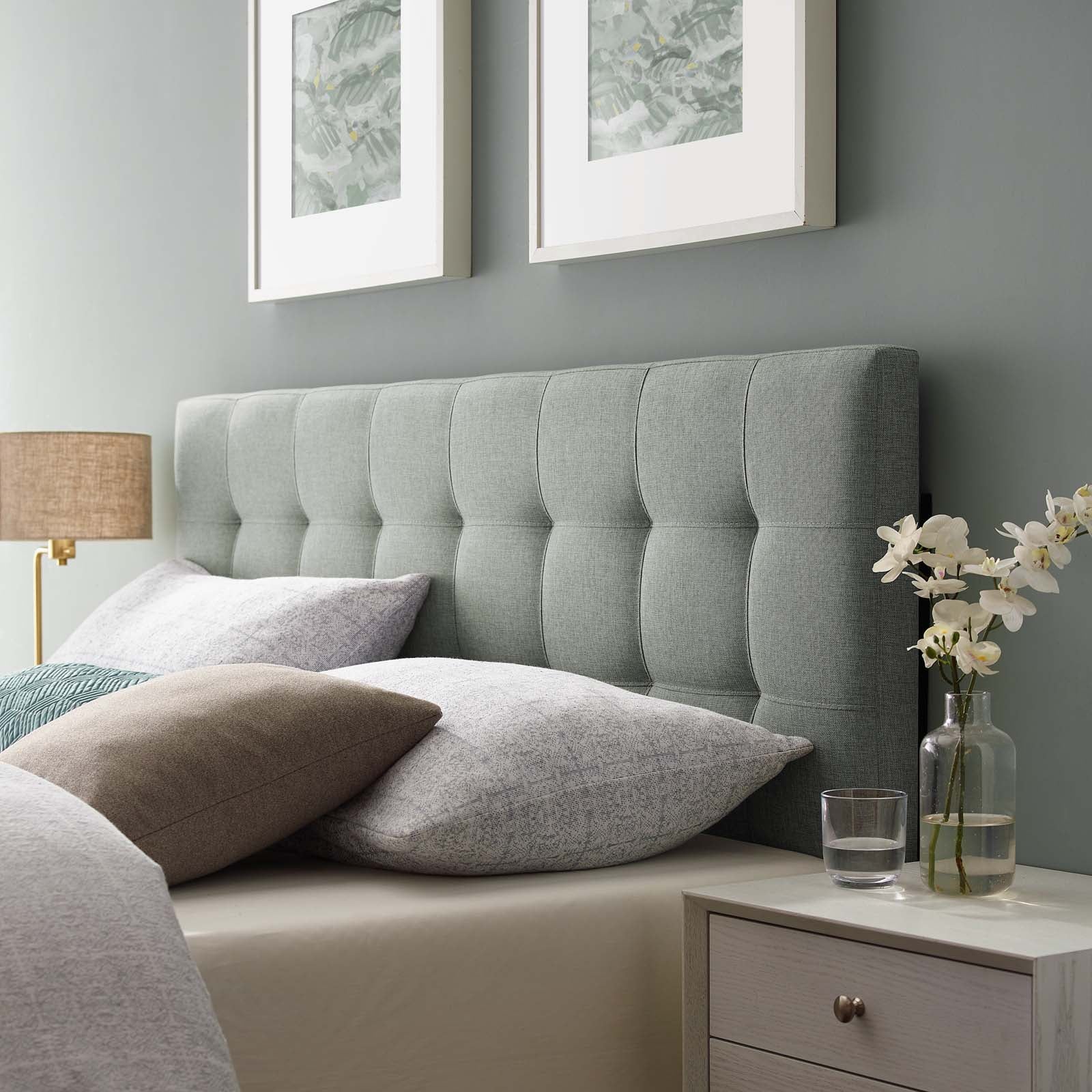 Modway Headboards - Lily Full Upholstered Fabric Headboard Gray