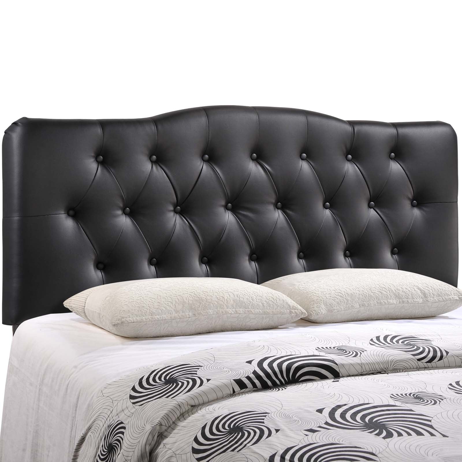 Modway Headboards - Annabel Queen Upholstered Vinyl Headboard Black