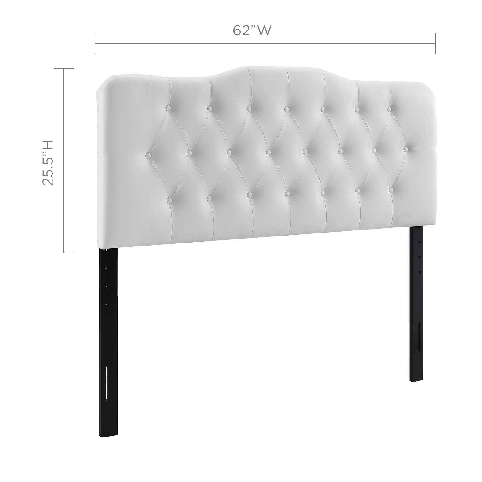 Modway Headboards - Annabel Queen Upholstered Vinyl Headboard White