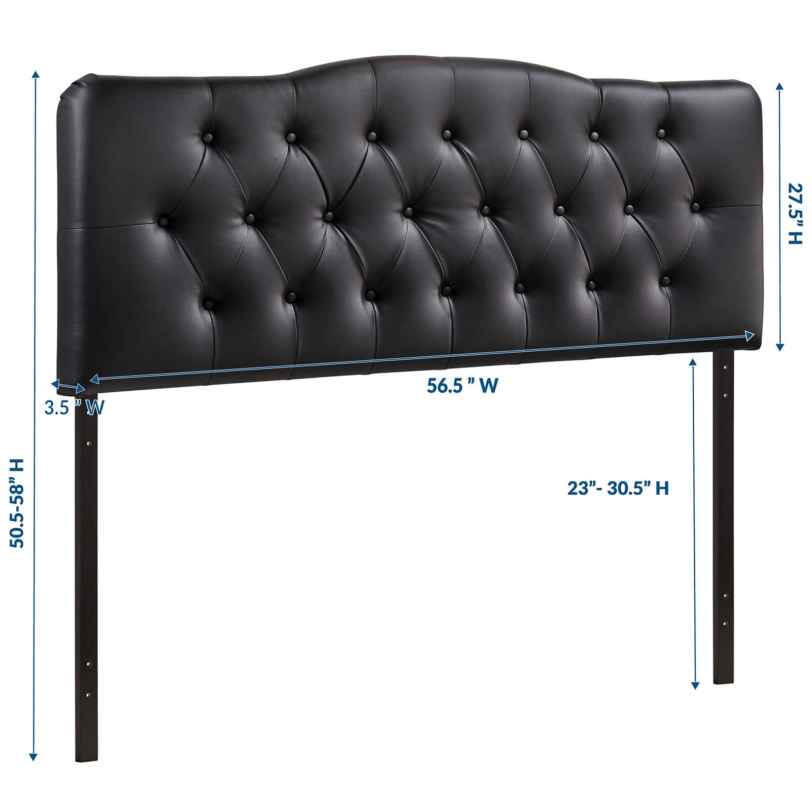 Modway Headboards - Annabel Full Upholstered Vinyl Headboard Black