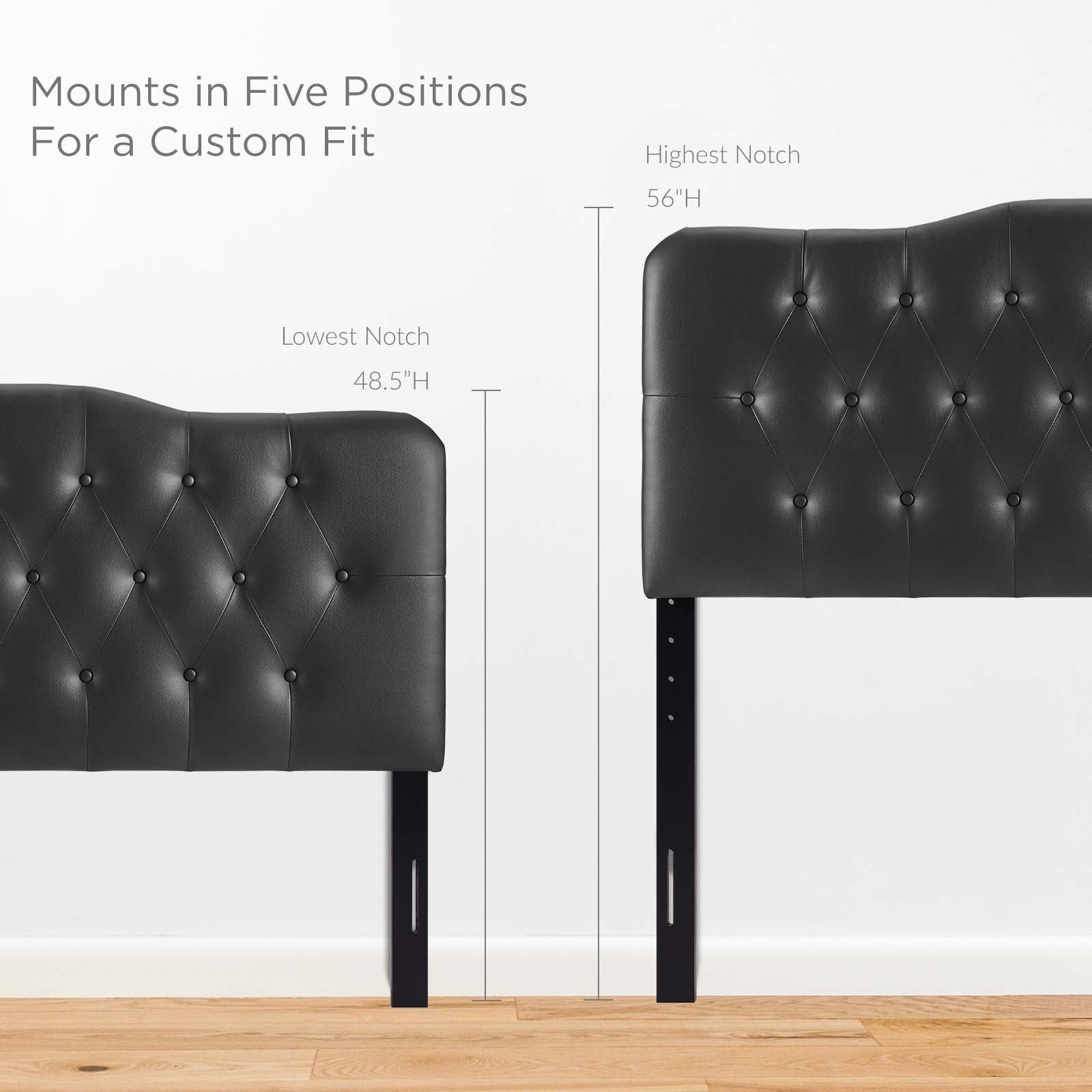 Modway Headboards - Annabel Full Upholstered Vinyl Headboard Black