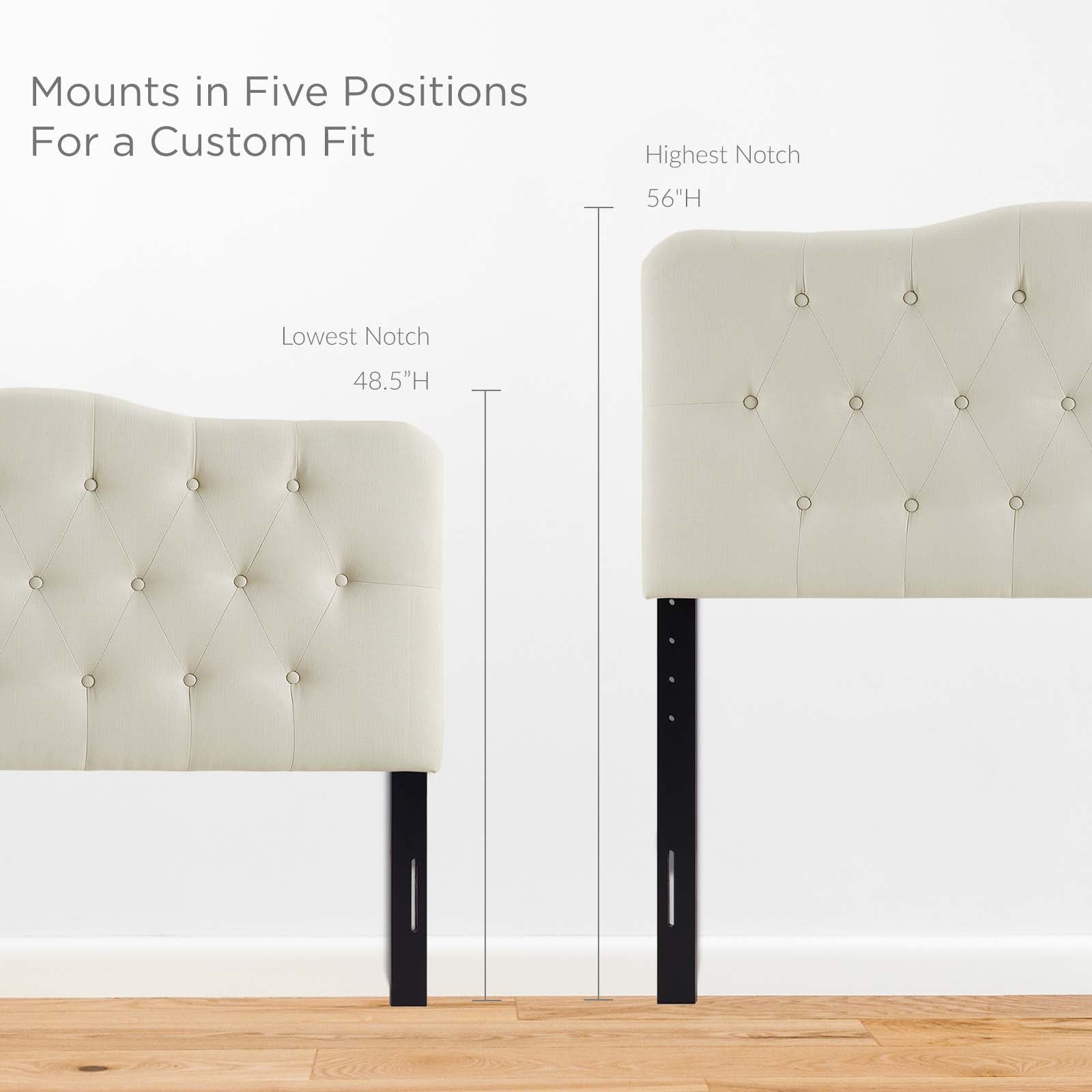Modway Headboards - Annabel King Upholstered Fabric Headboard Ivory