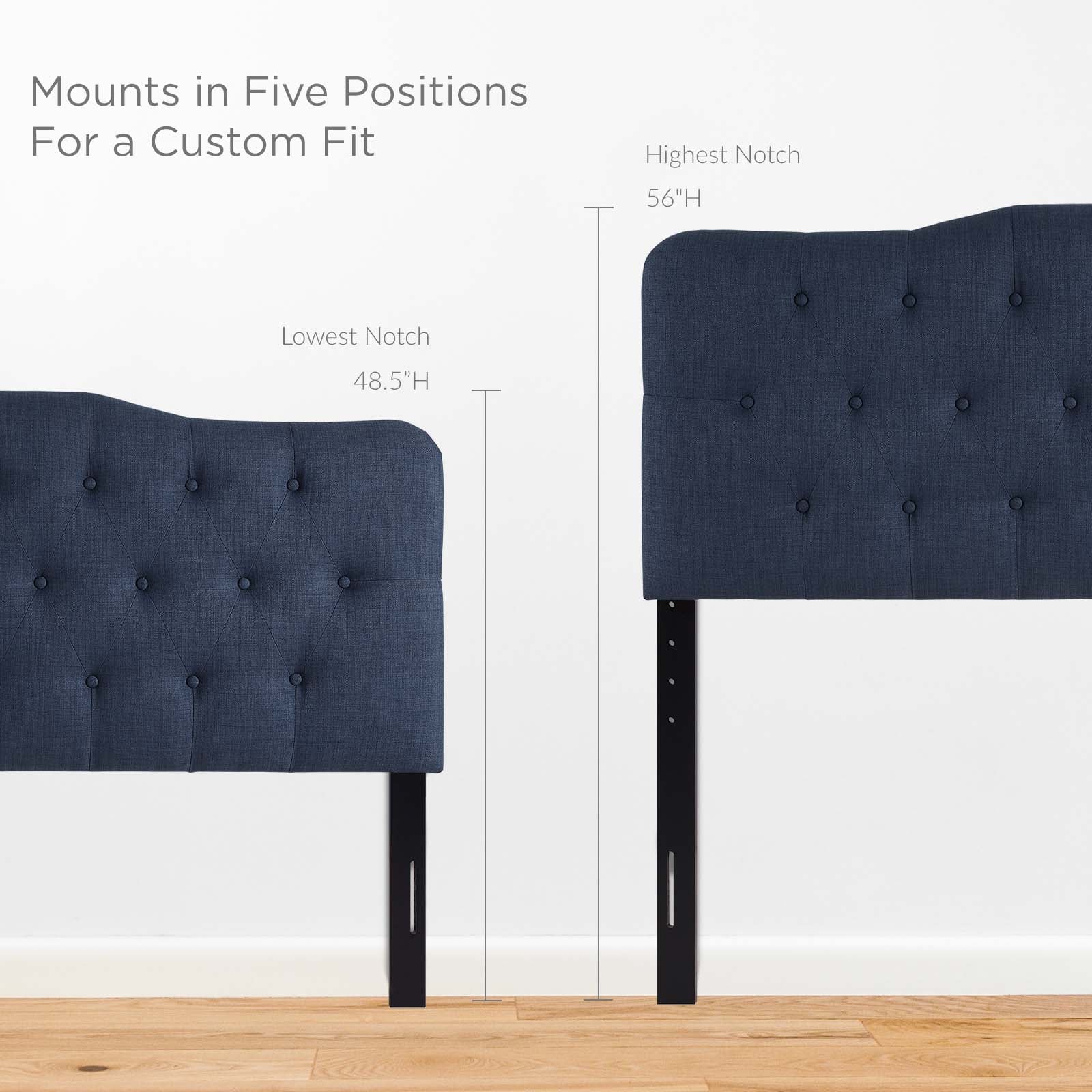 Modway Headboards - Annabel King Upholstered Fabric Headboard Navy