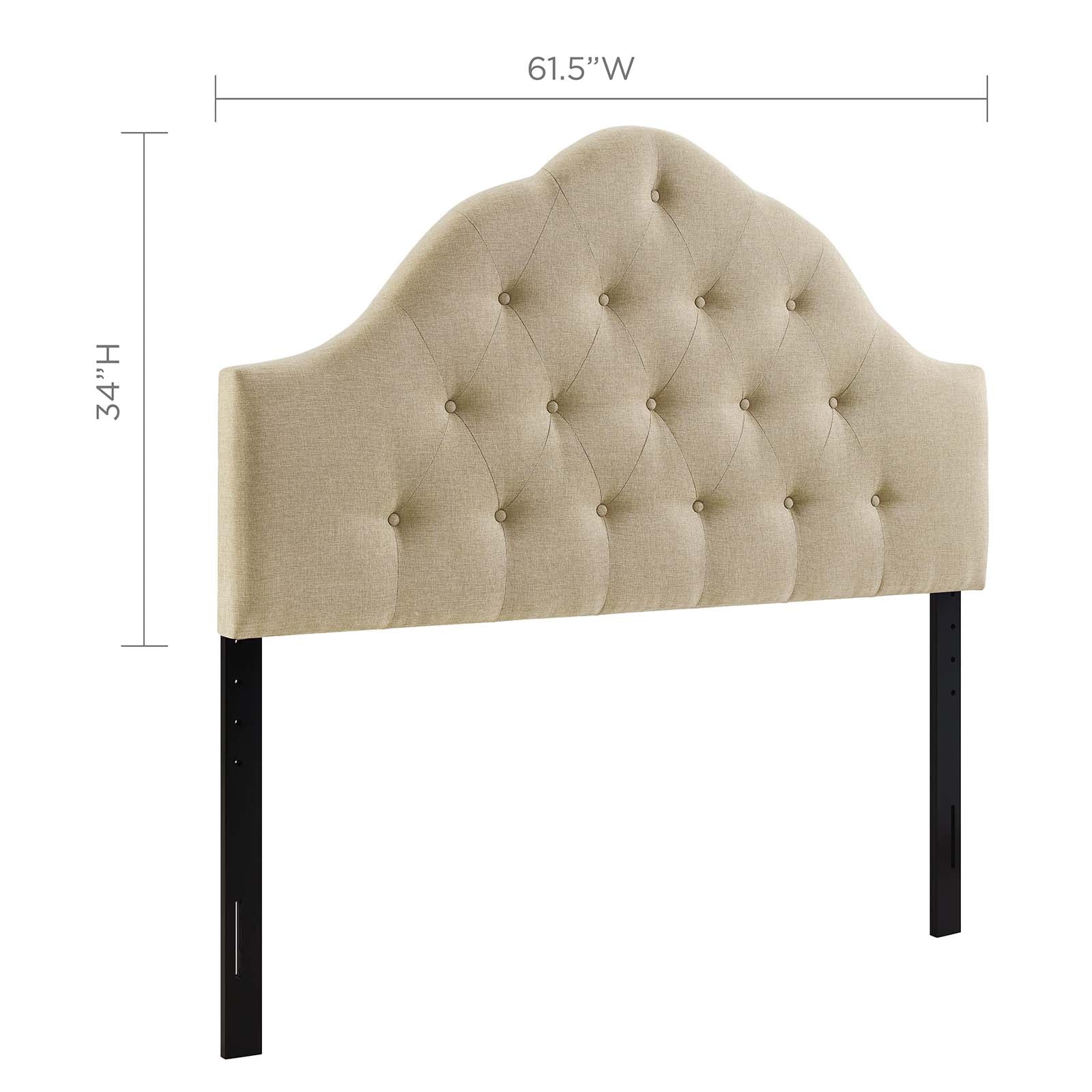 Modway Headboards - Sovereign Queen Upholstered Fabric Headboard Beige