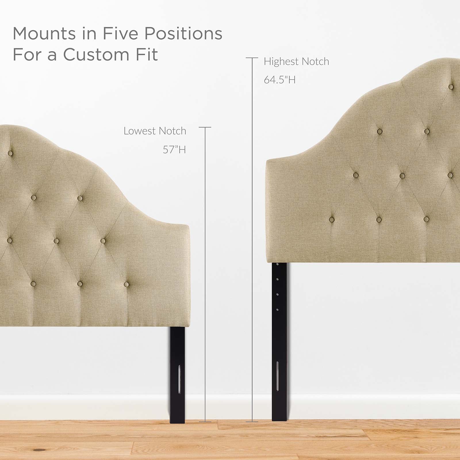 Modway Headboards - Sovereign Queen Upholstered Fabric Headboard Beige
