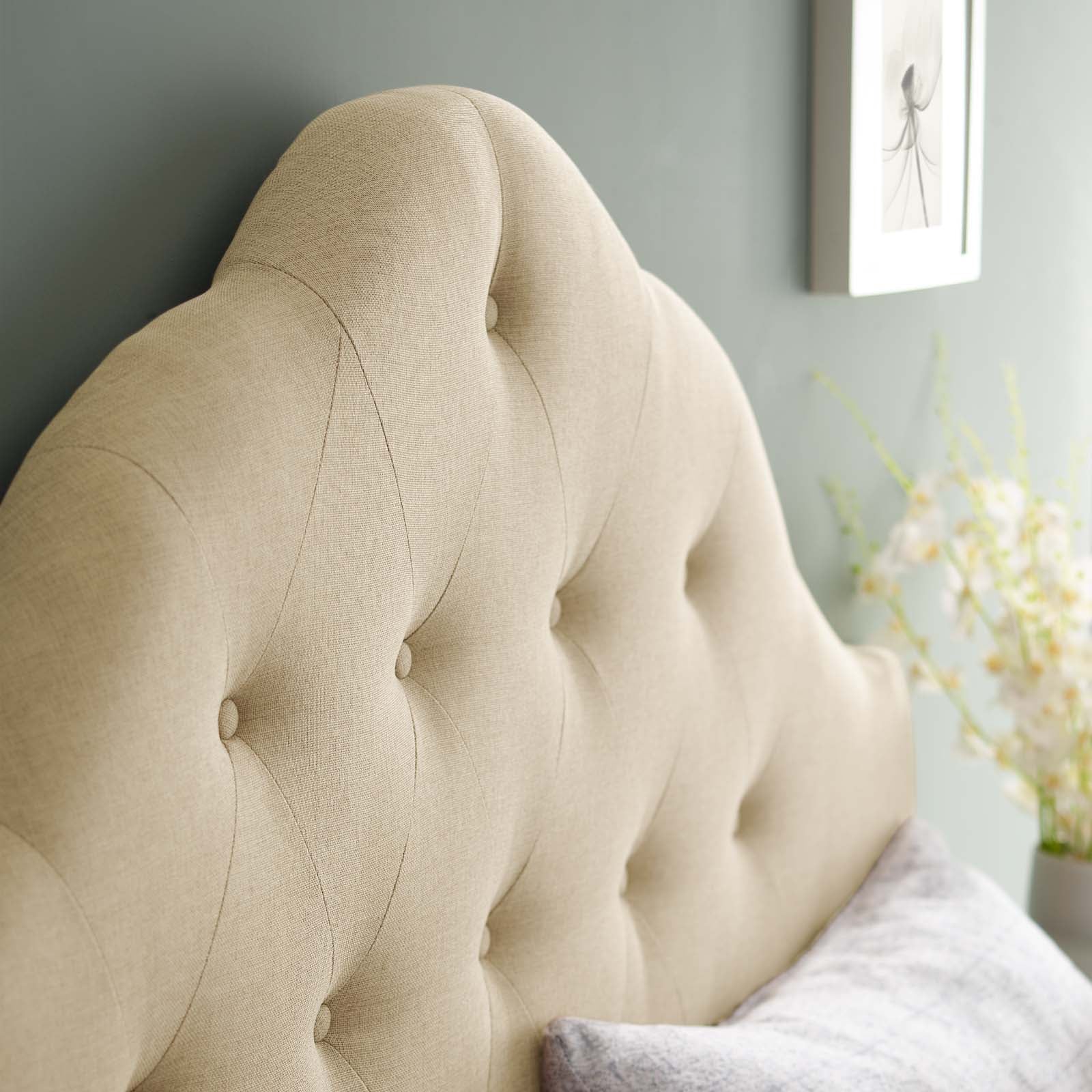 Modway Headboards - Sovereign Queen Upholstered Fabric Headboard Beige