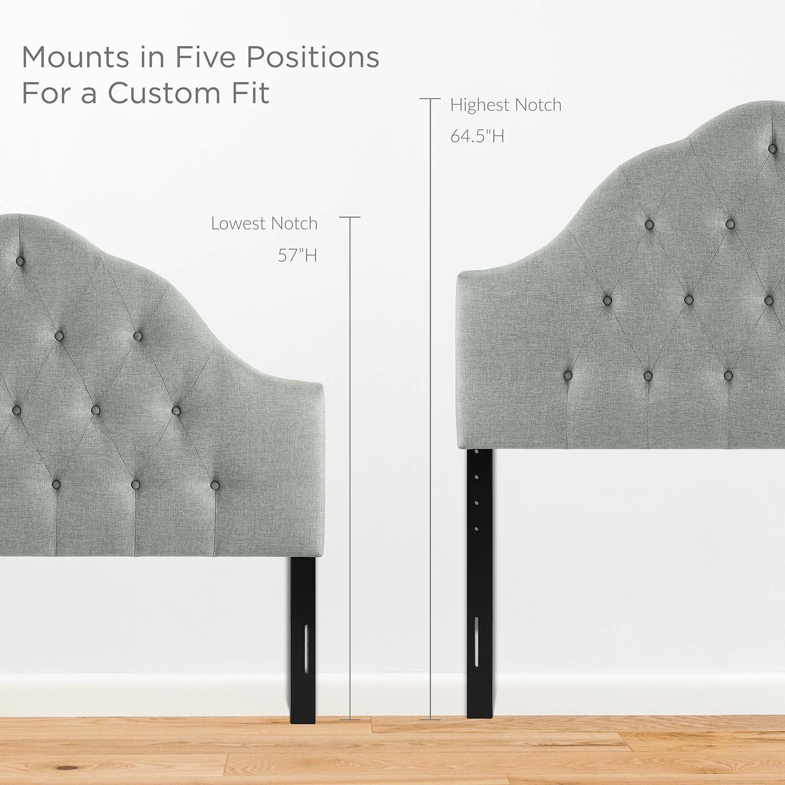 Modway Headboards - Sovereign Queen Upholstered Fabric Headboard Gray