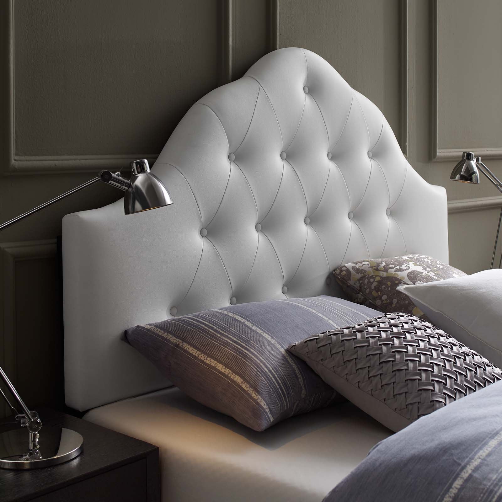 Modway Headboards - Sovereign Full Upholstered Vinyl Headboard White