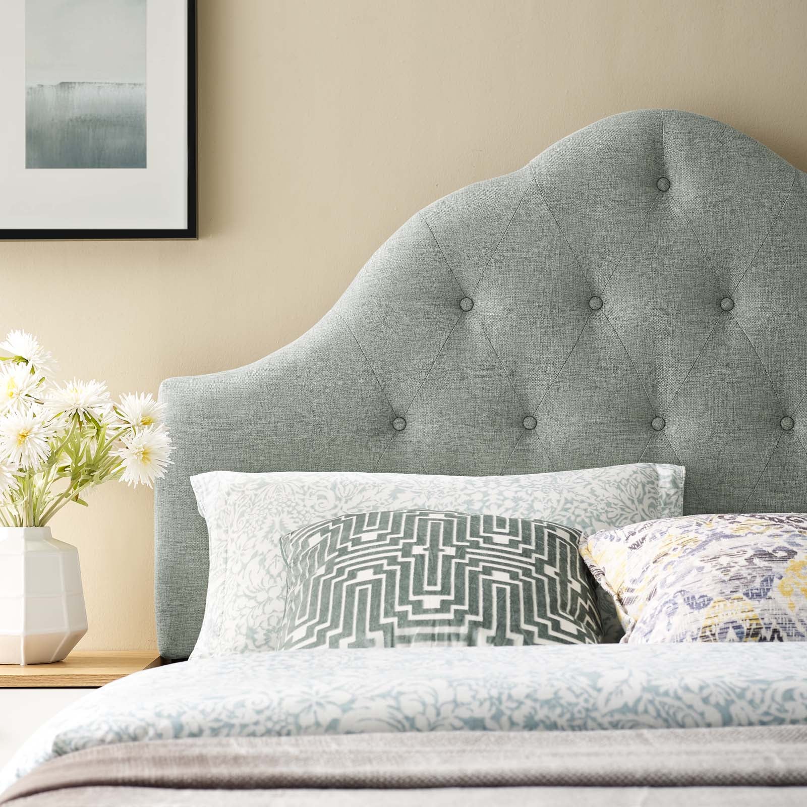 Modway Headboards - Sovereign King Upholstered Fabric Headboard Gray