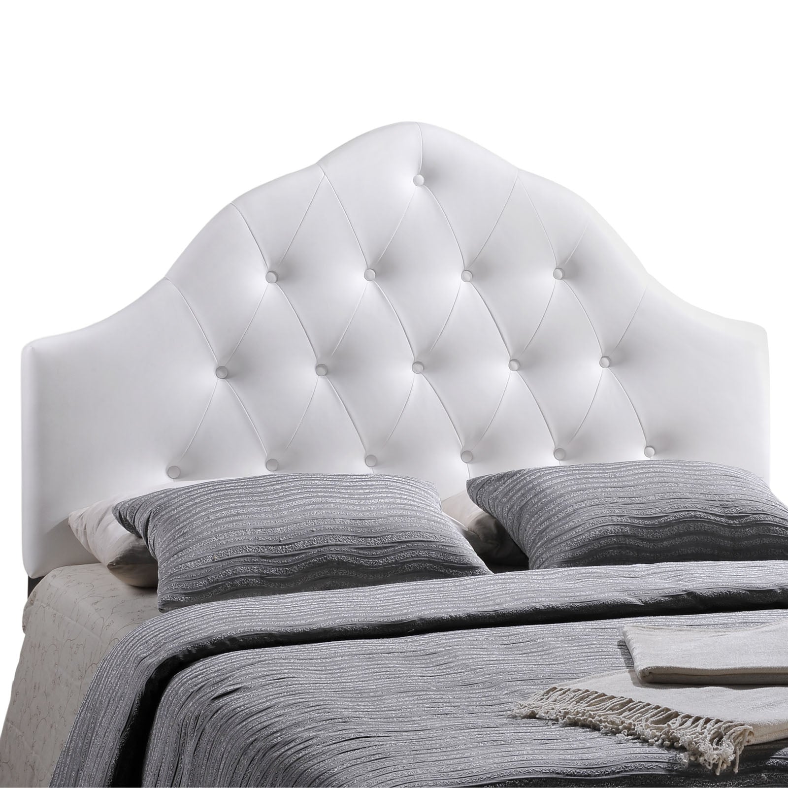 Modway Headboards - Sovereign King Upholstered Vinyl Headboard White