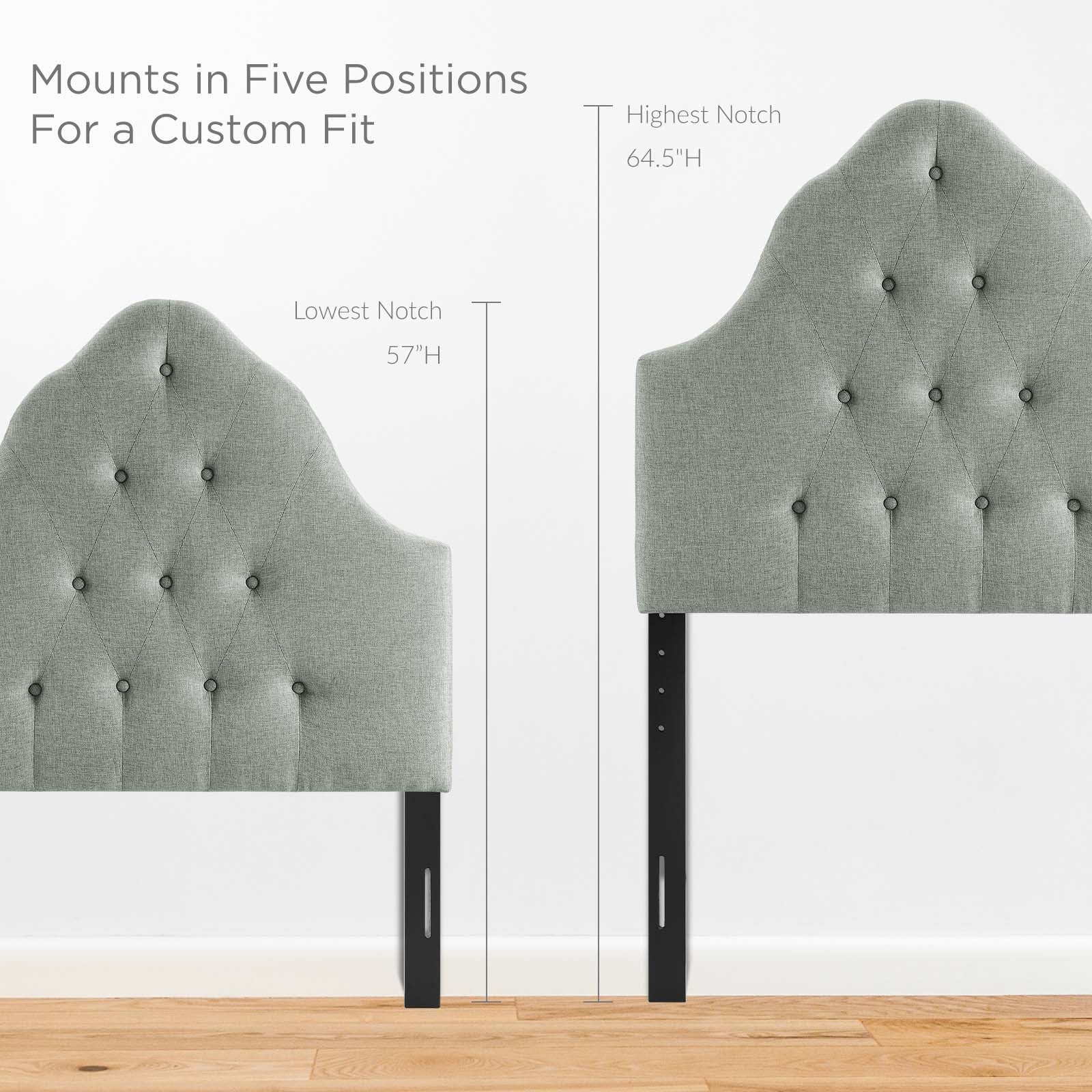 Modway Headboards - Sovereign Twin Upholstered Fabric Headboard Gray