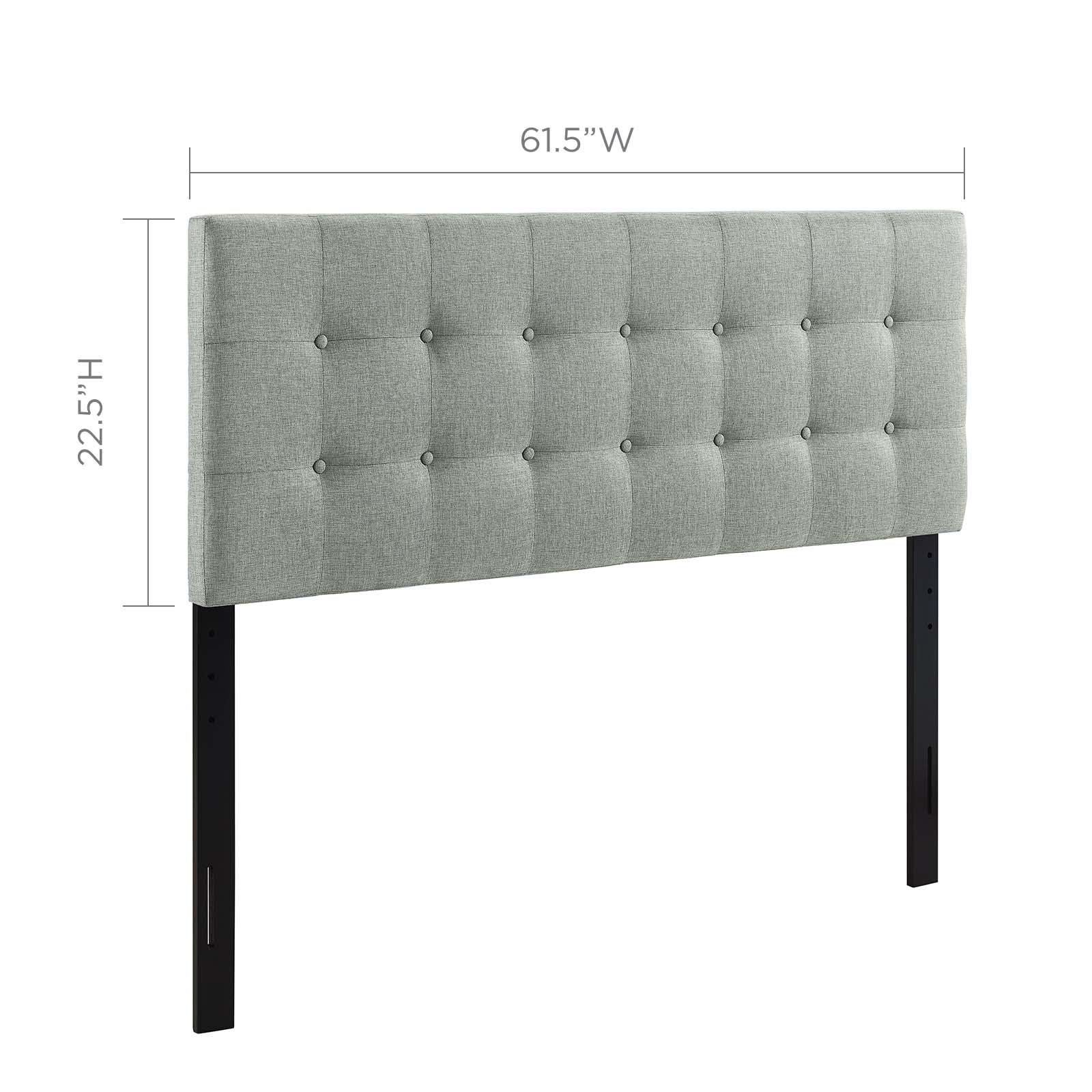 Modway Headboards - Emily Queen Upholstered Fabric Headboard Gray