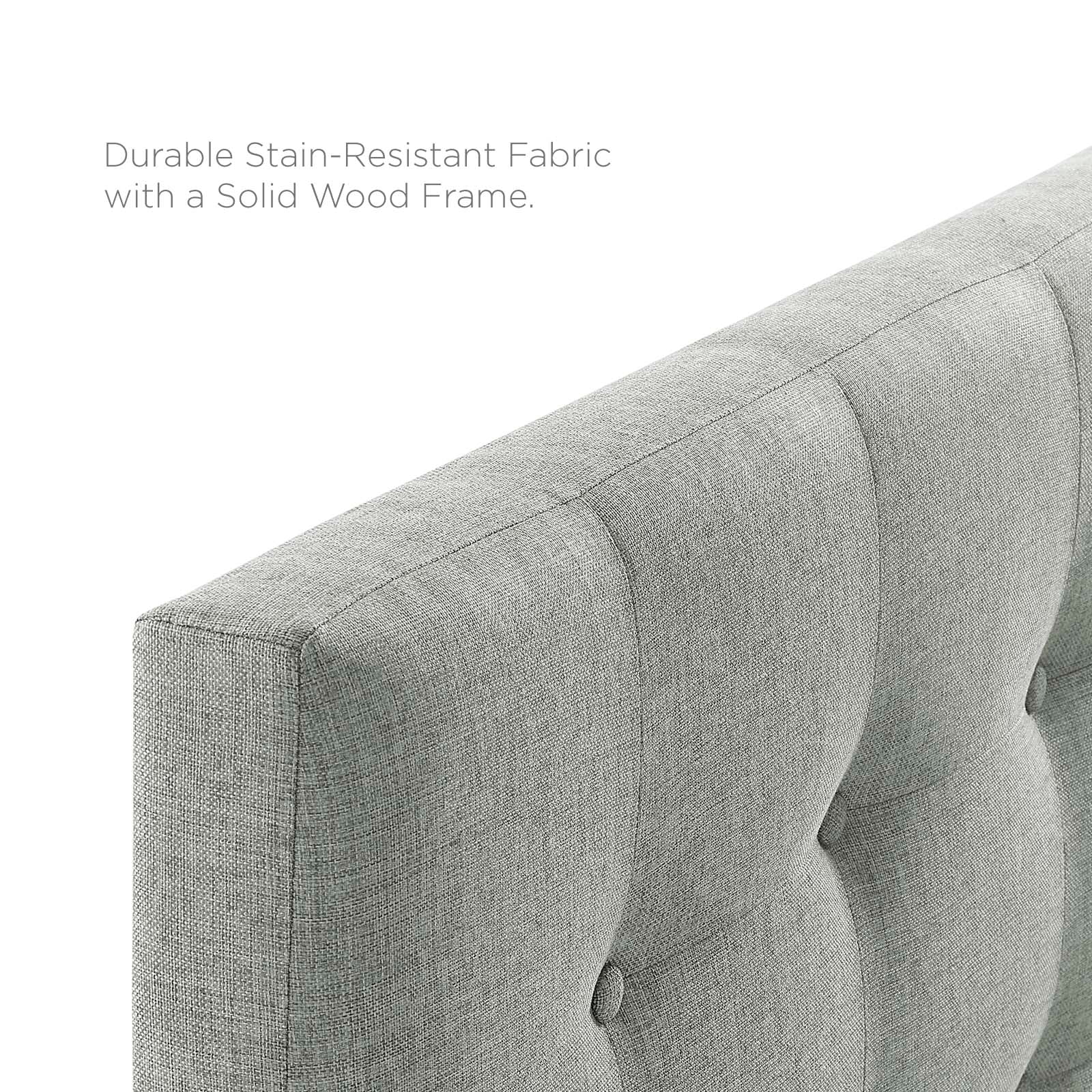 Modway Headboards - Emily Queen Upholstered Fabric Headboard Gray