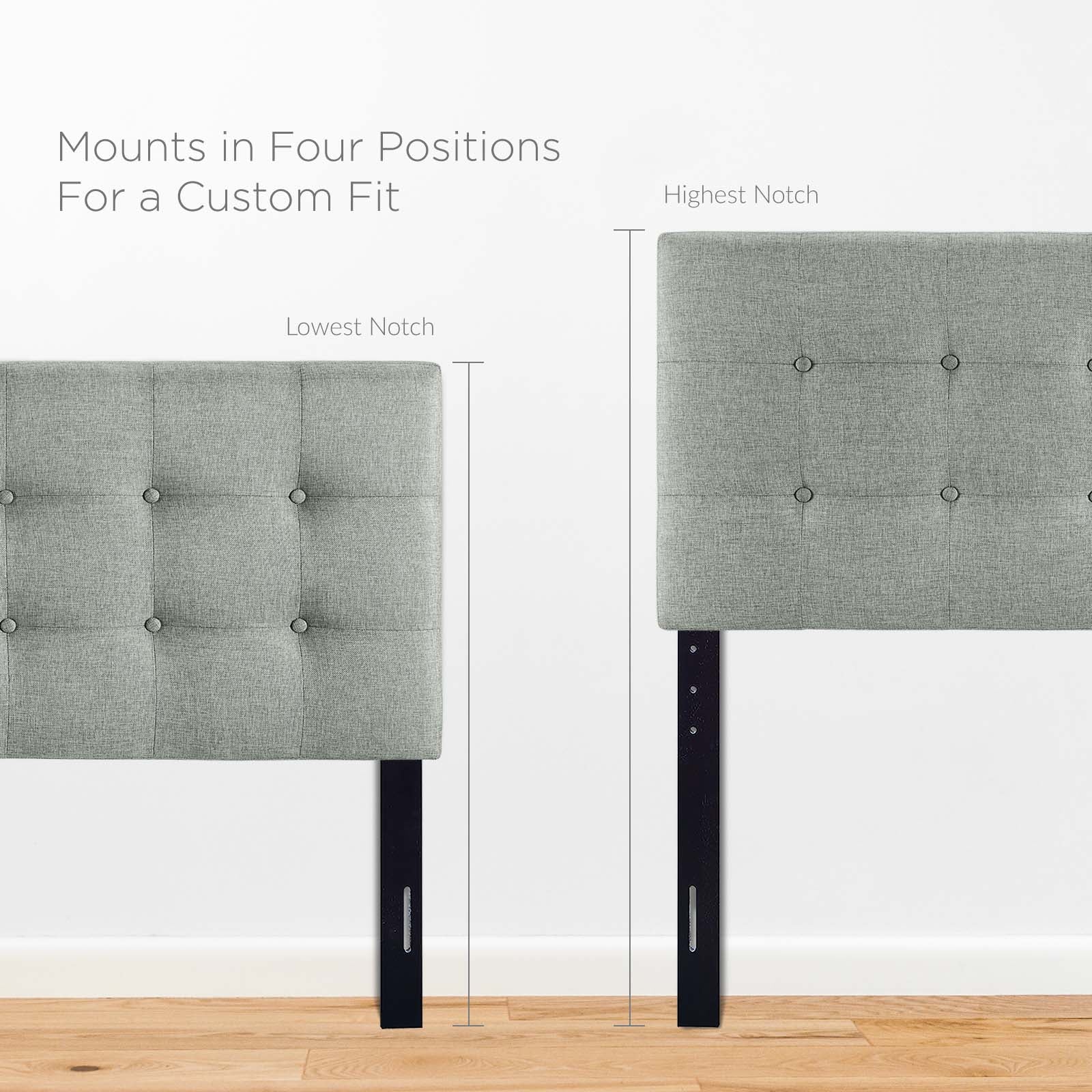 Modway Headboards - Emily Queen Upholstered Fabric Headboard Gray