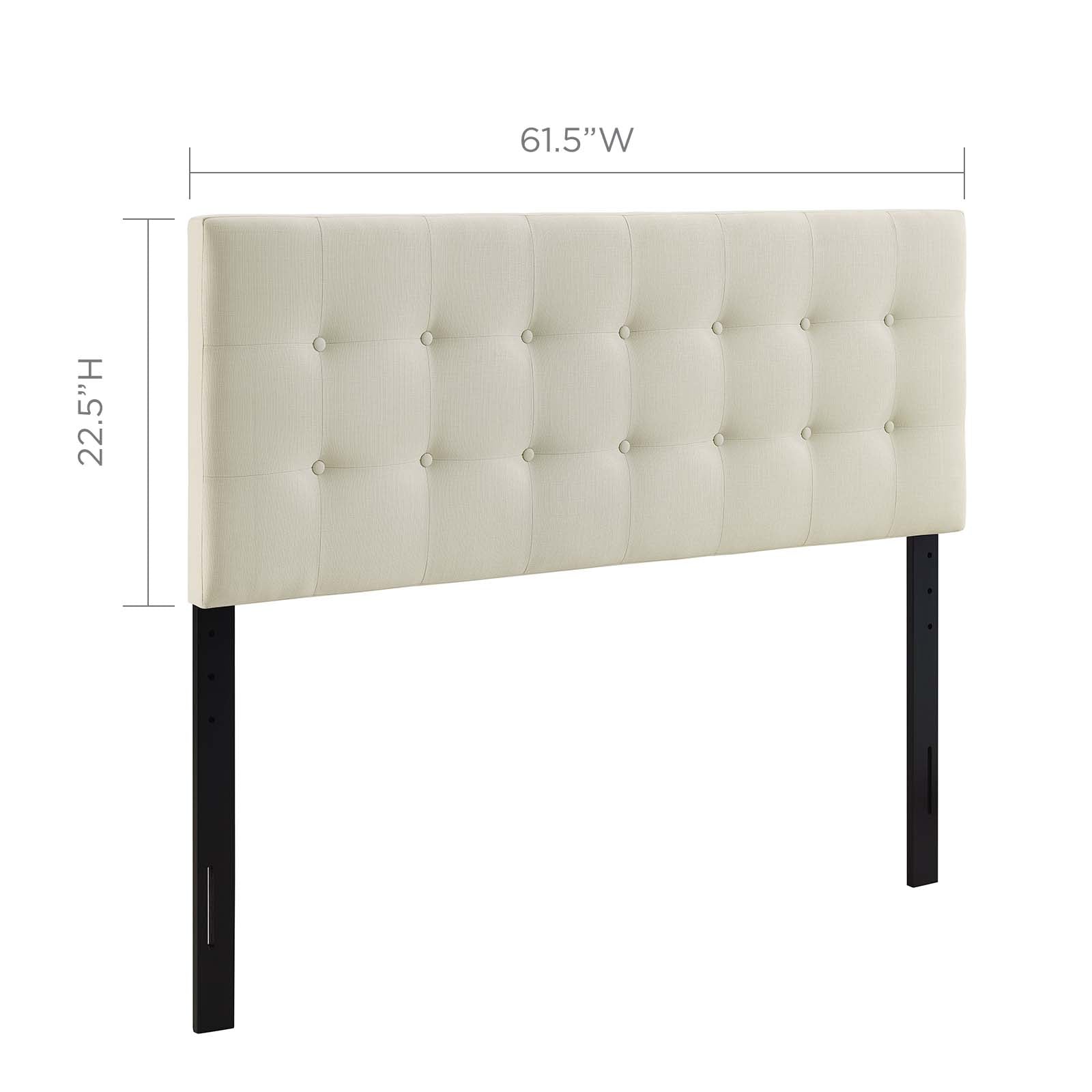 Modway Headboards - Emily Queen Upholstered Fabric Headboard Ivory