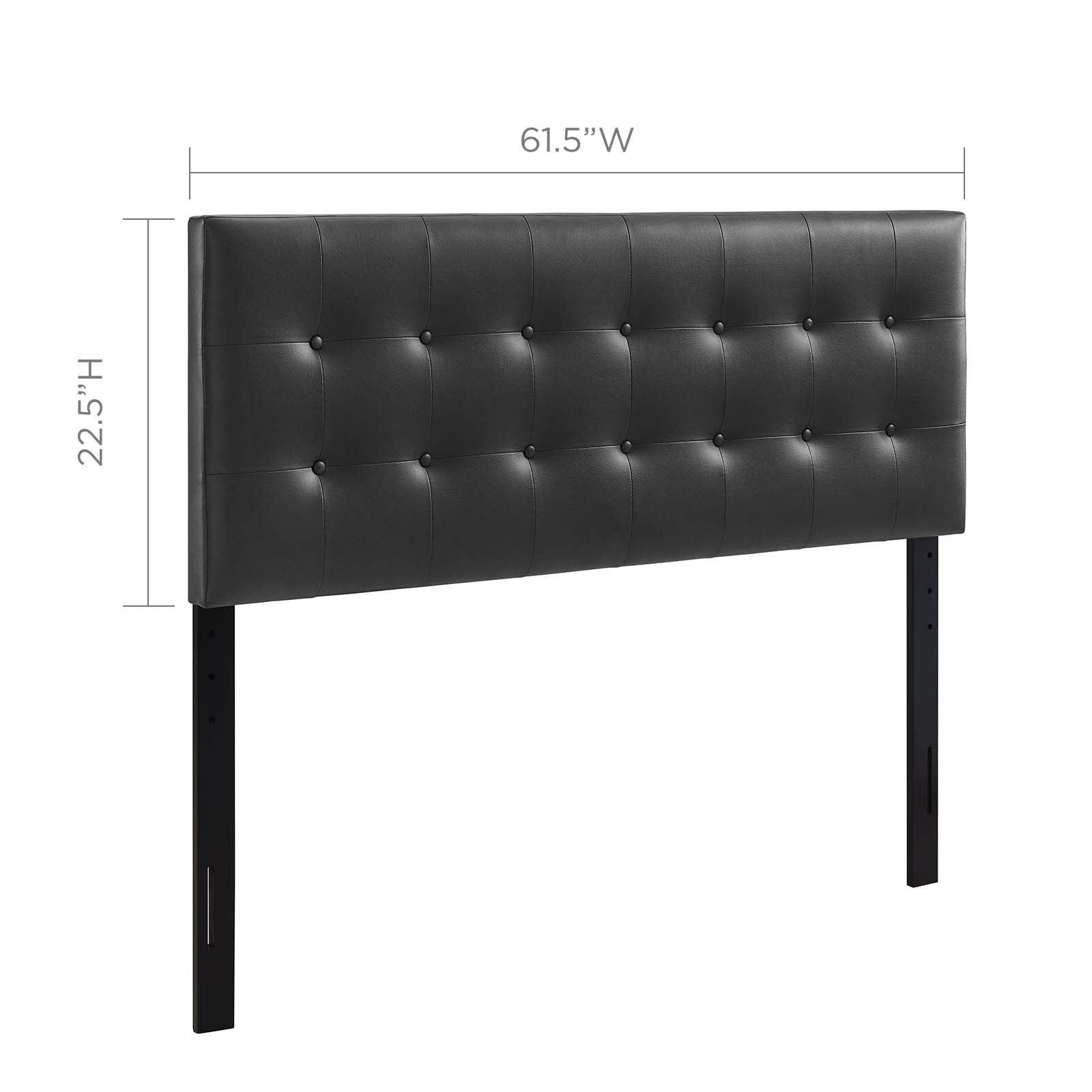 Modway Headboards - Emily Queen Upholstered Vinyl Headboard Black