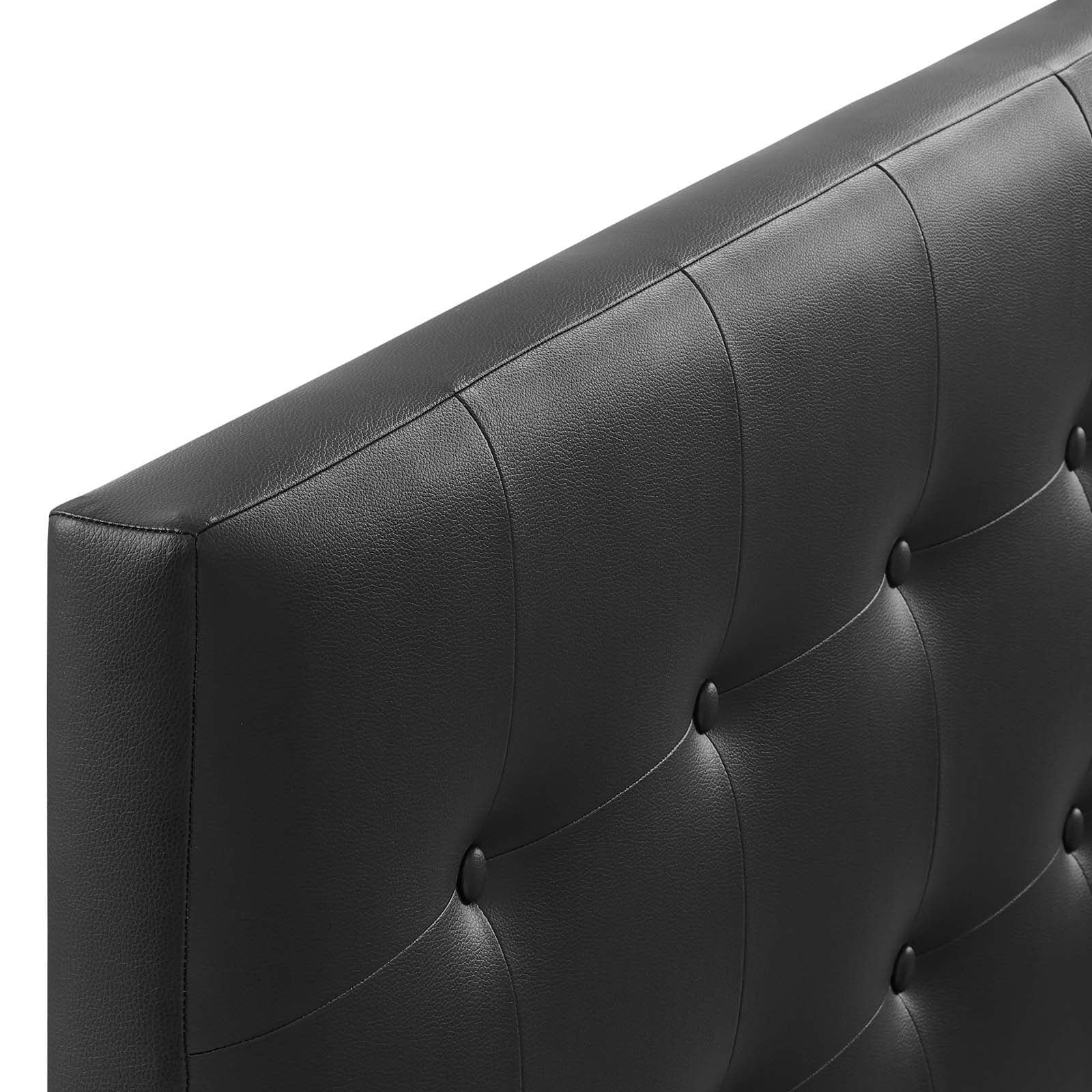 Modway Headboards - Emily Queen Upholstered Vinyl Headboard Black