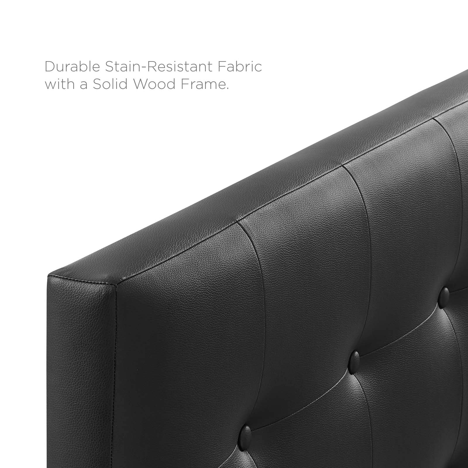 Modway Headboards - Emily Queen Upholstered Vinyl Headboard Black