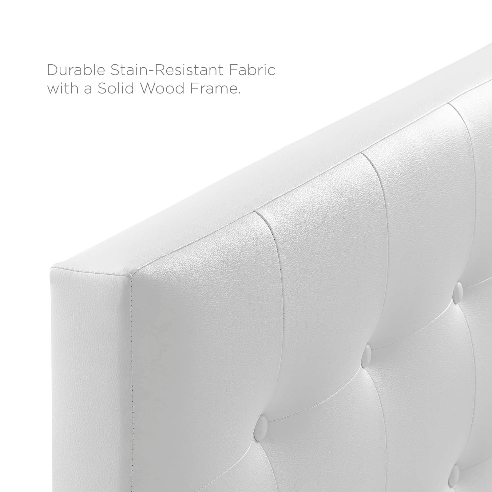 Modway Headboards - Emily Queen Upholstered Vinyl Headboard White