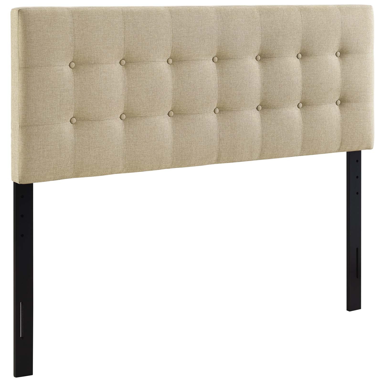 Modway Headboards - Emily Full Upholstered Fabric Headboard Beige