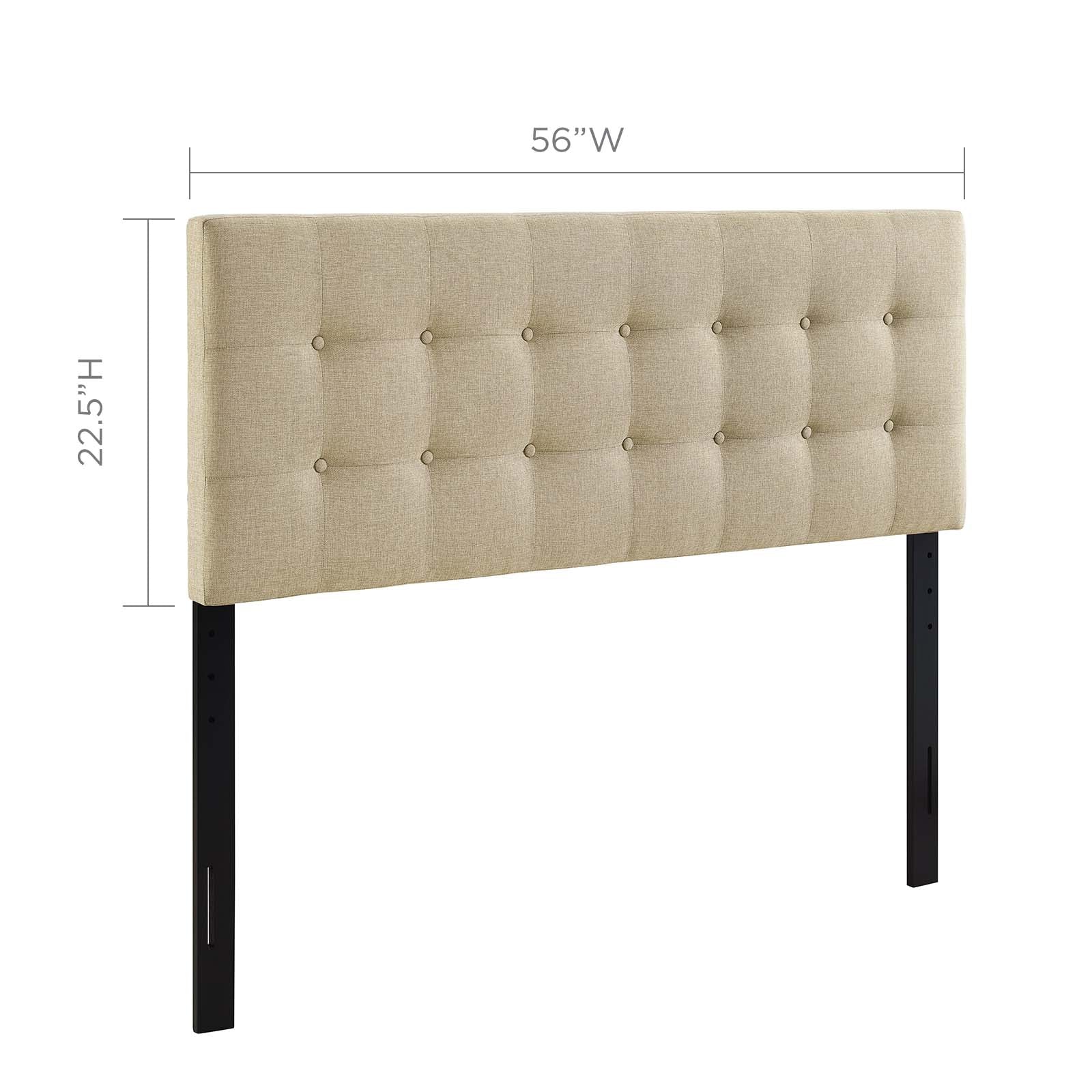 Modway Headboards - Emily Full Upholstered Fabric Headboard Beige