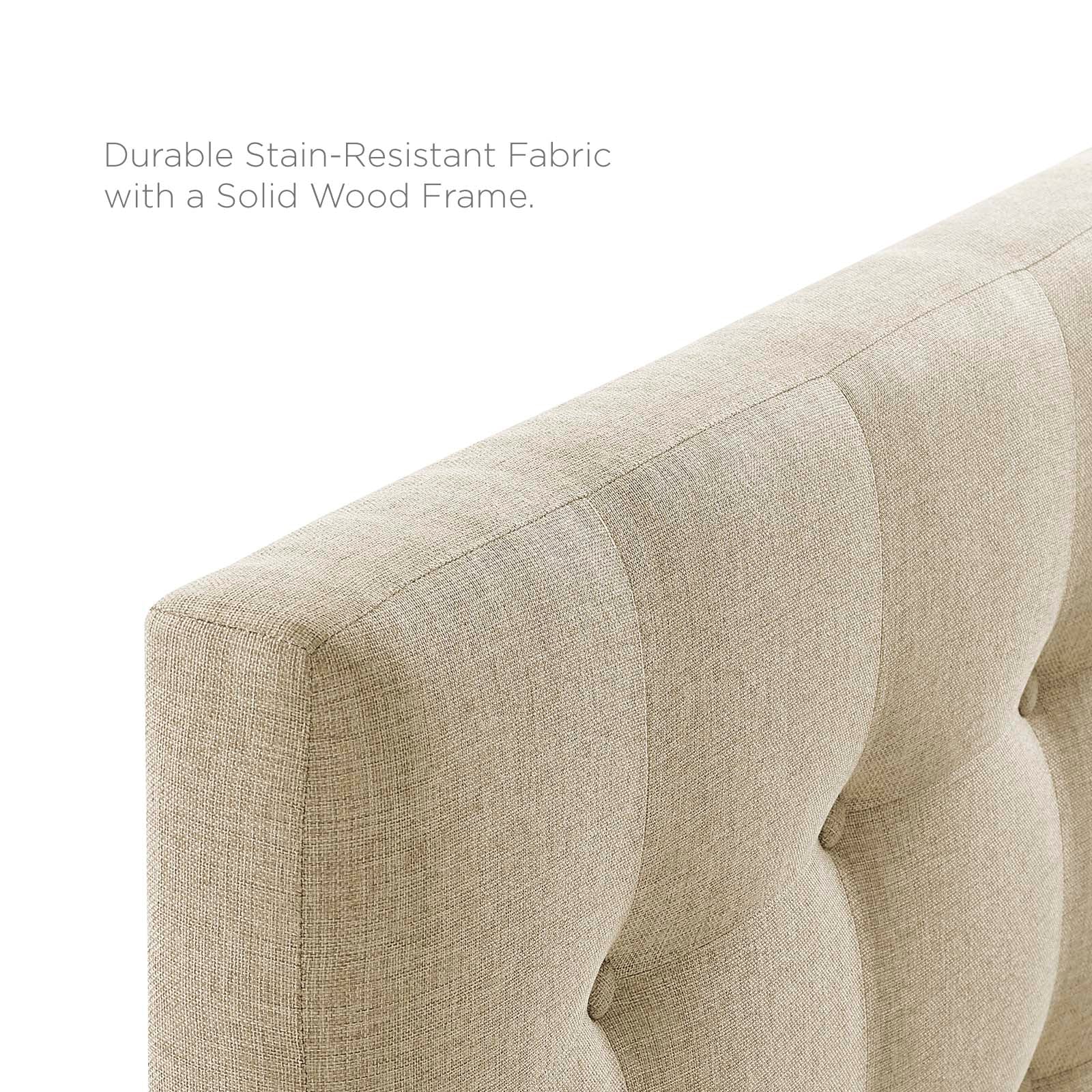 Modway Headboards - Emily Full Upholstered Fabric Headboard Beige