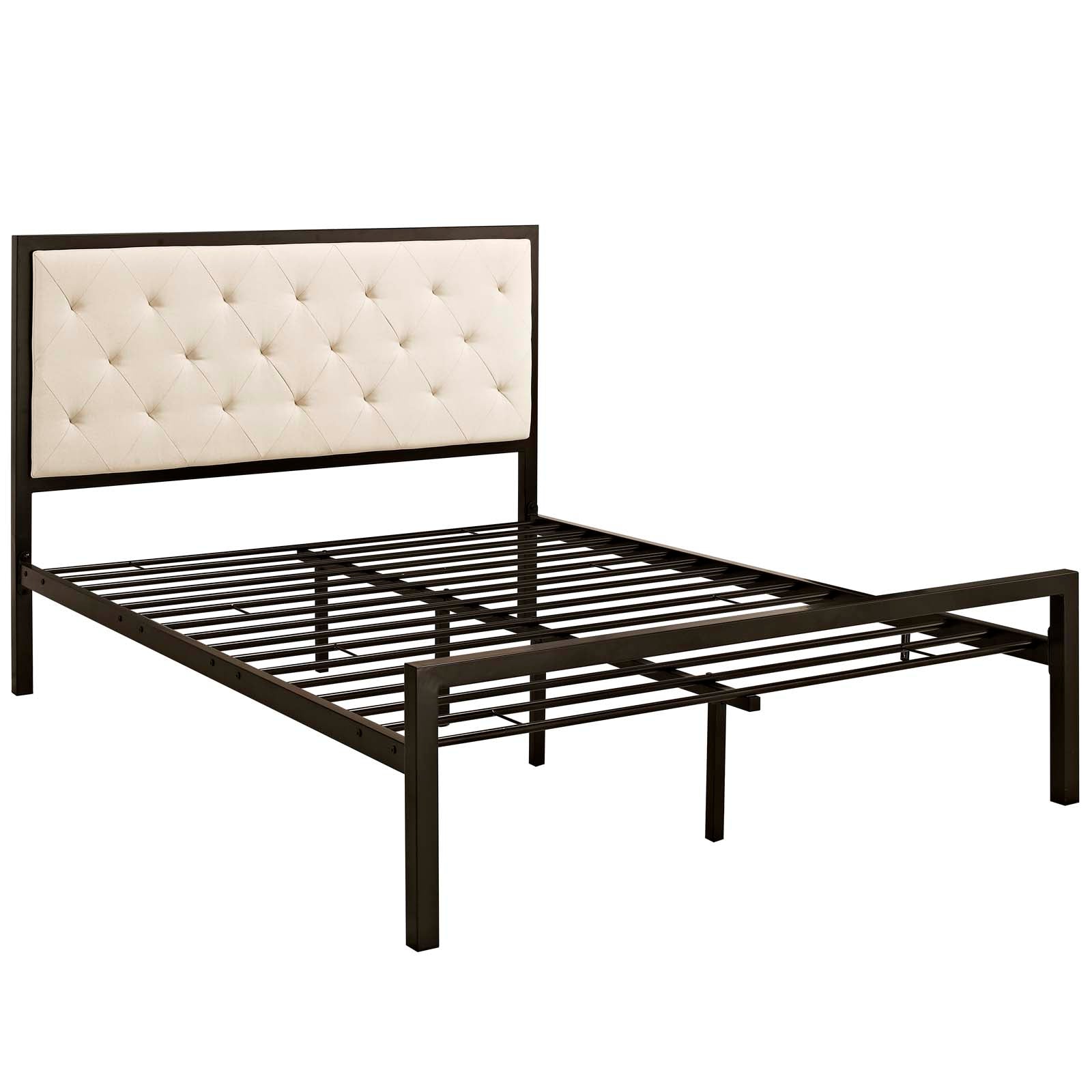 Modway Beds - Mia Full Fabric Bed Brown Beige