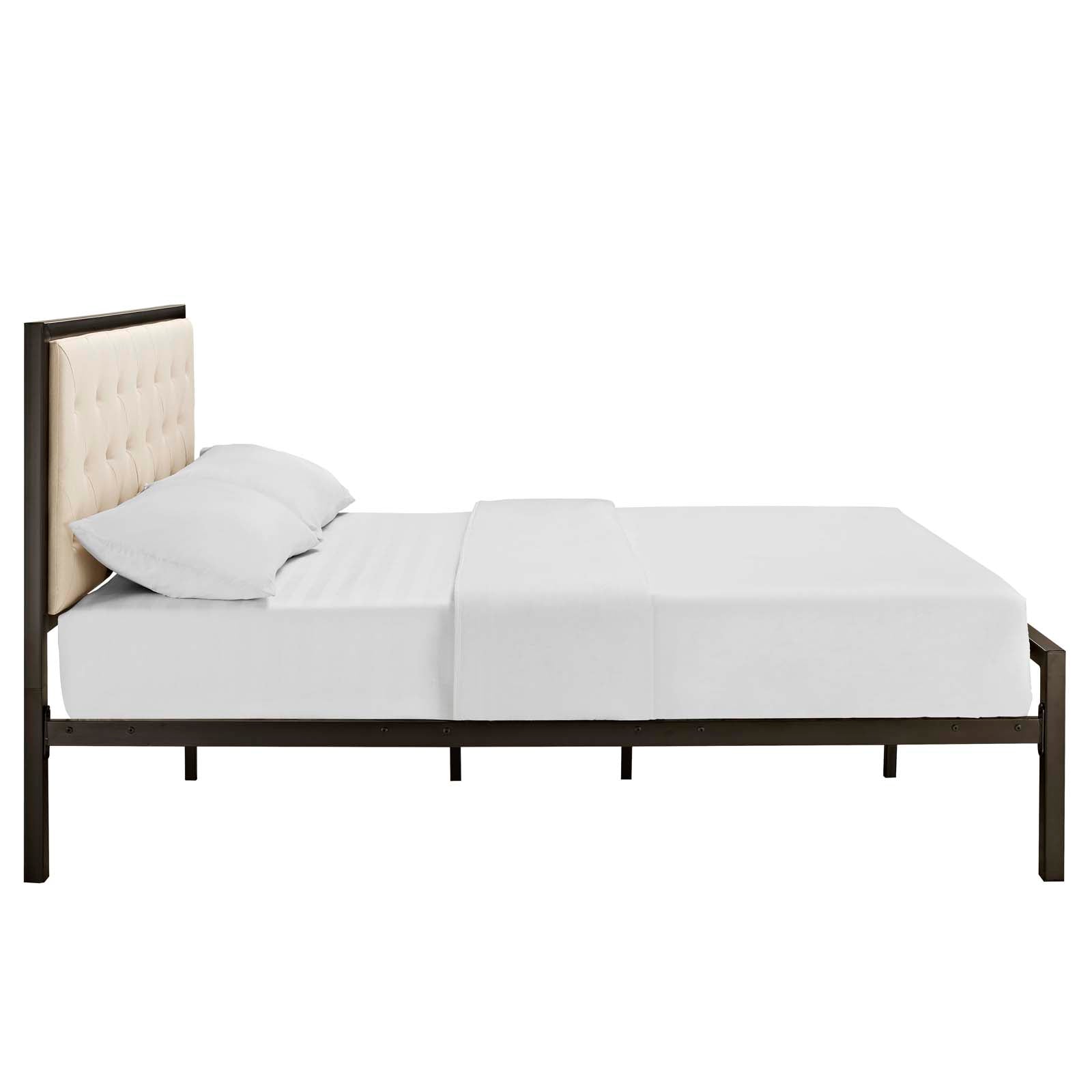 Modway Beds - Mia Full Fabric Bed Brown Beige