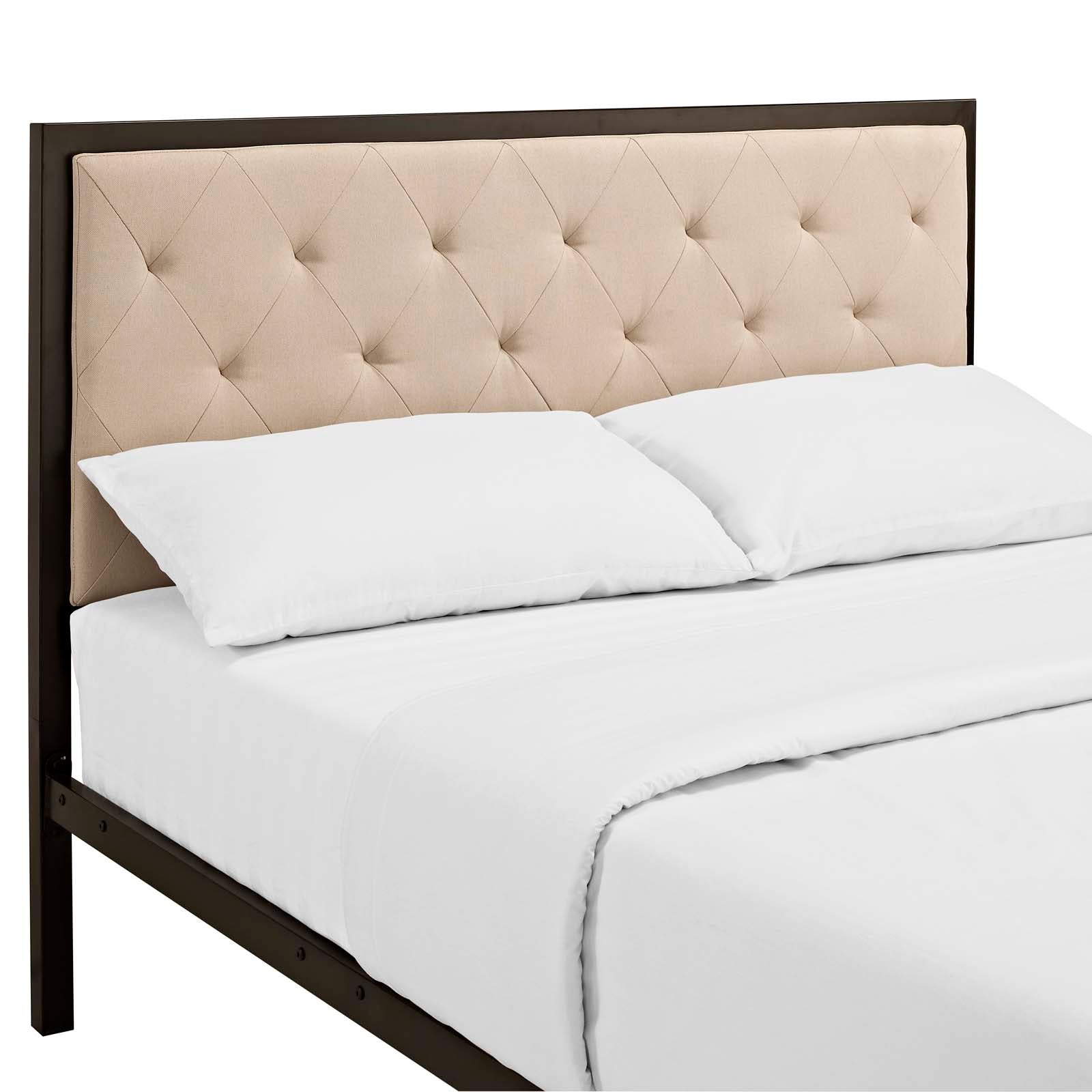 Modway Beds - Mia Full Fabric Bed Brown Beige