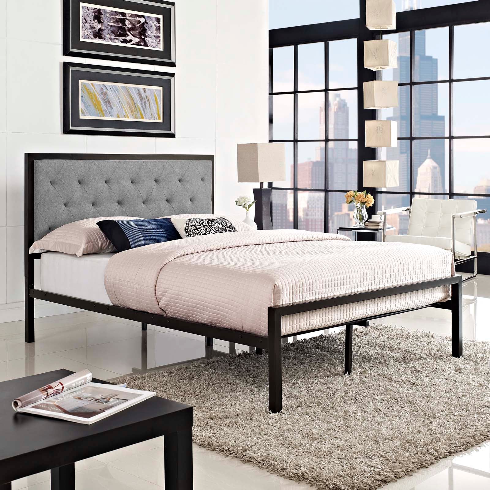 Modway Beds - Mia Full Bed Gray