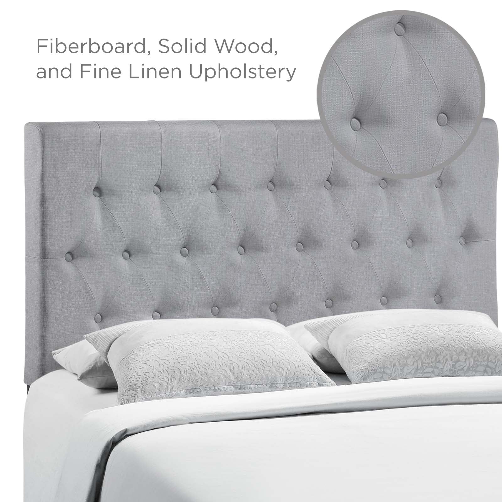 Modway Headboards - Clique Full Upholstered Fabric Headboard Sky Gray