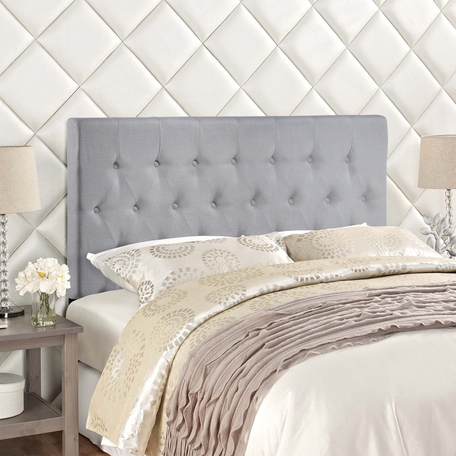 Modway Headboards - Clique Full Upholstered Fabric Headboard Sky Gray