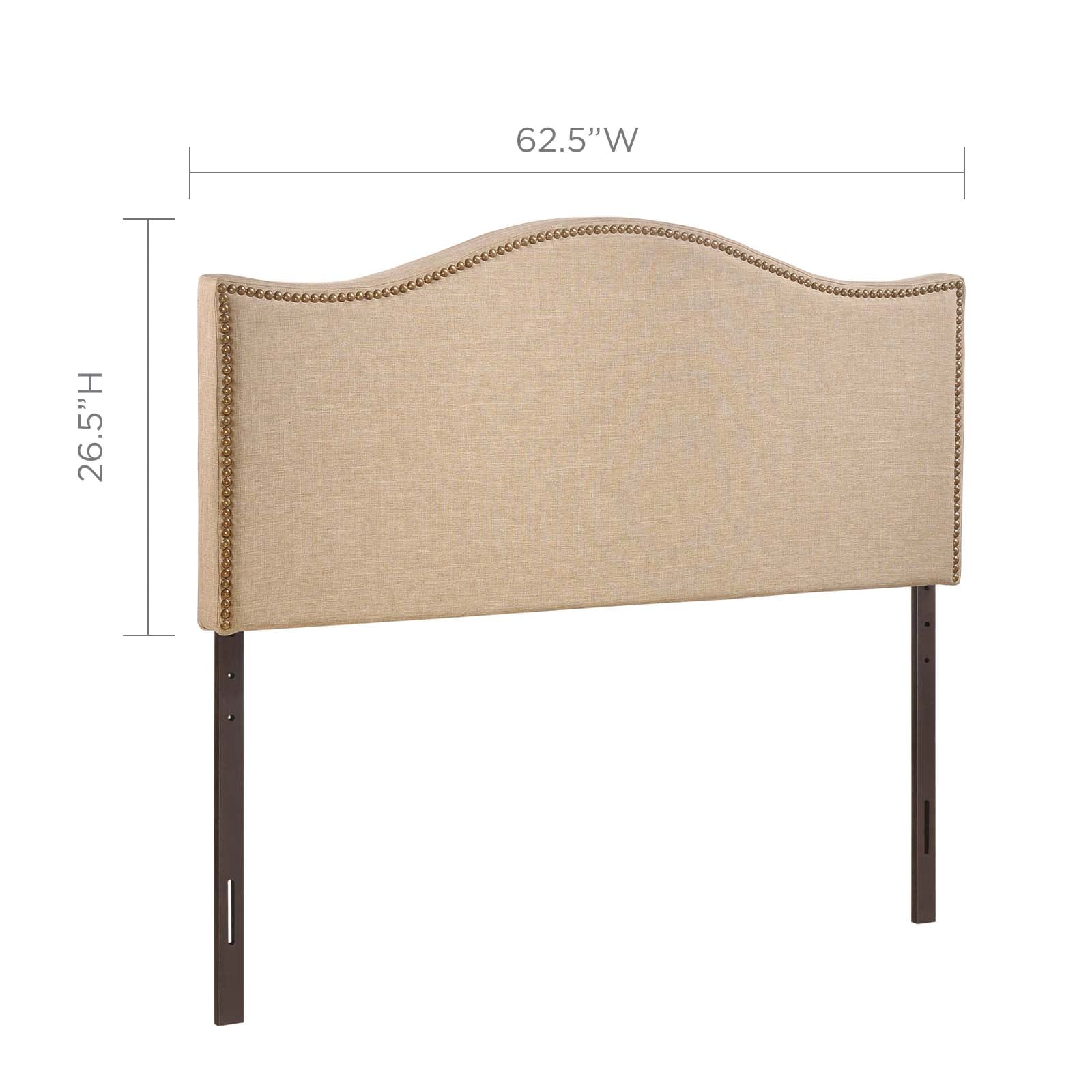 Modway Headboards - Curl Queen Nailhead Upholstered Headboard Cafe