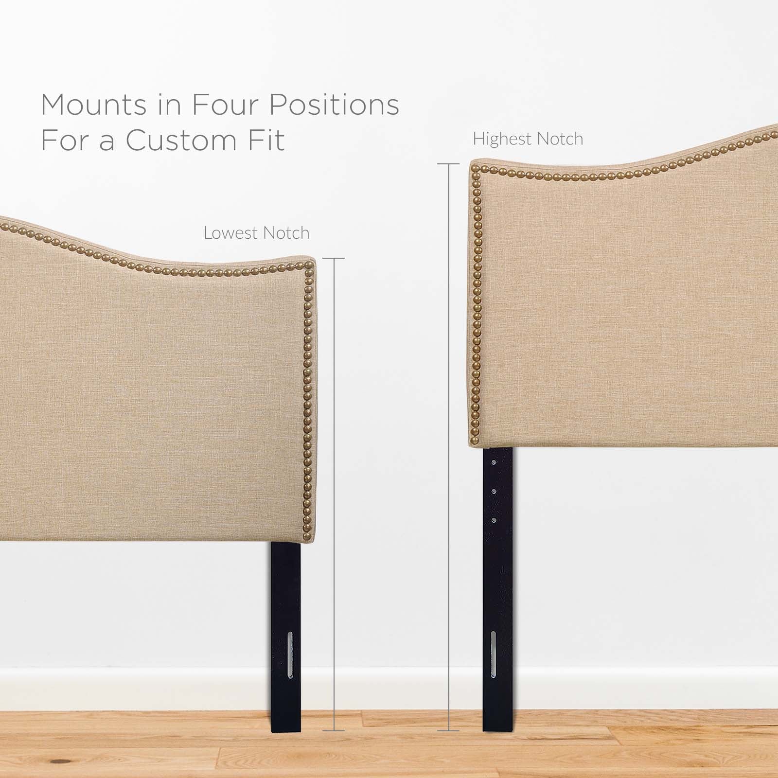 Modway Headboards - Curl Queen Nailhead Upholstered Headboard Cafe