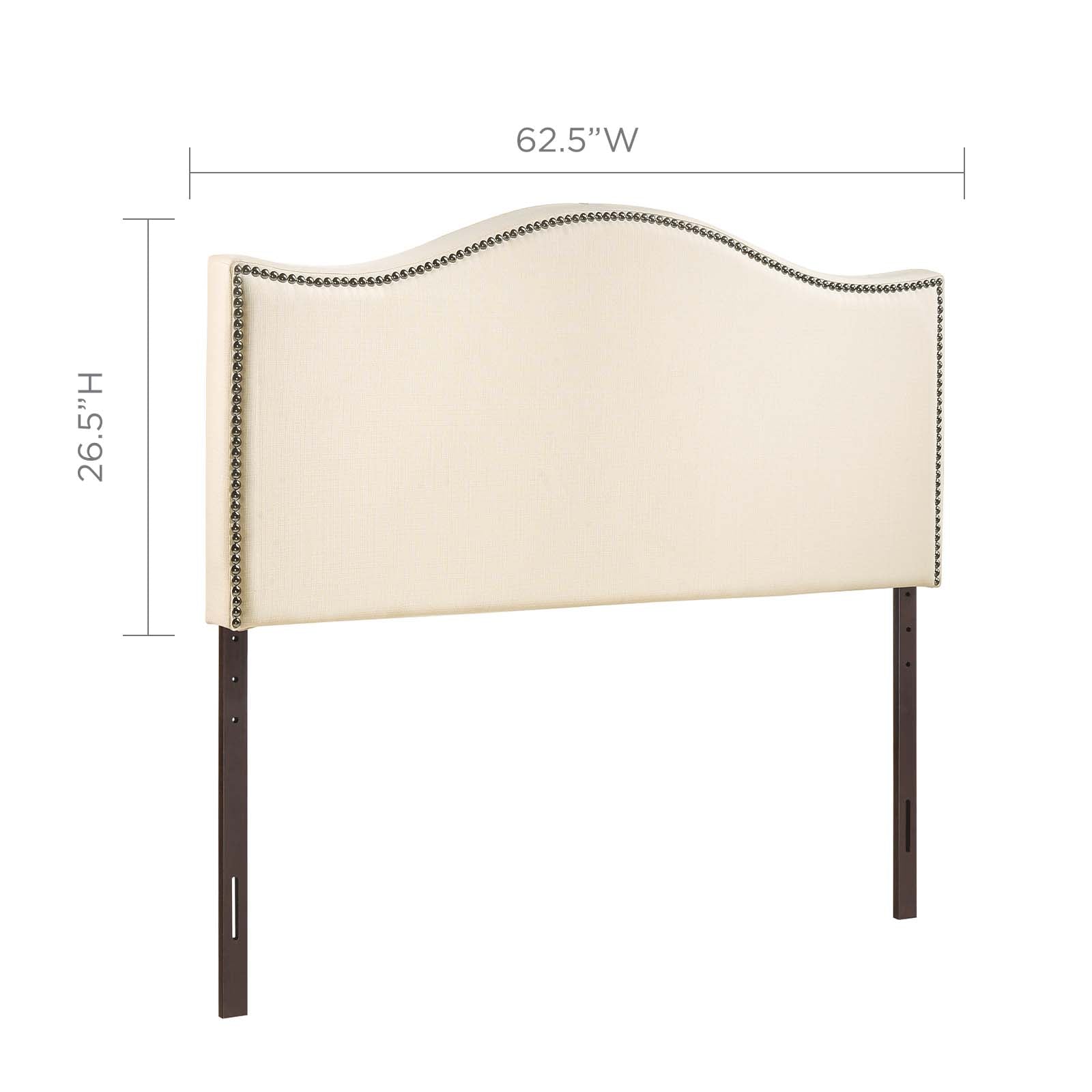 Modway Headboards - Curl Queen Nailhead Upholstered Headboard Ivory