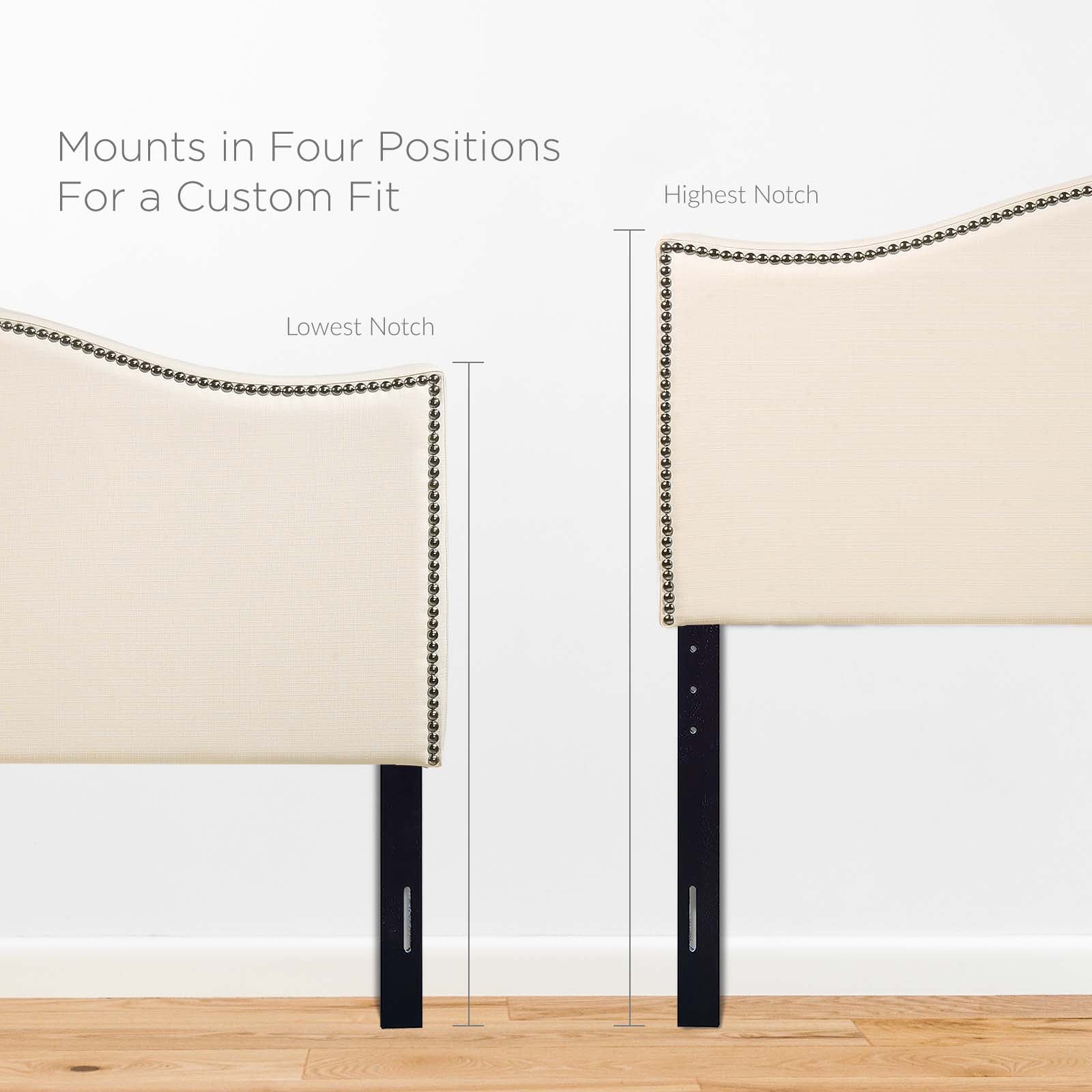 Modway Headboards - Curl Queen Nailhead Upholstered Headboard Ivory