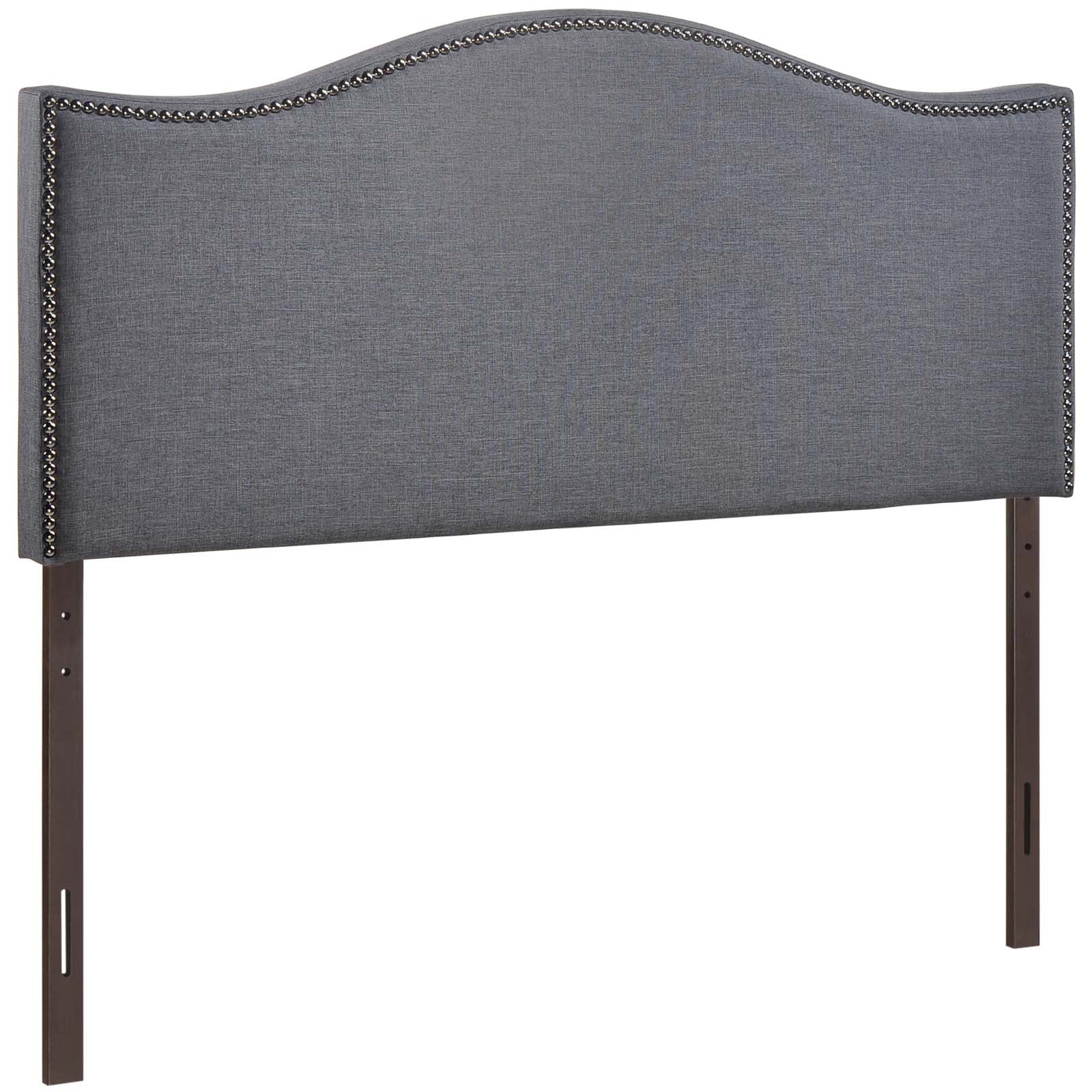 Modway Headboards - Curl Queen Nailhead Upholstered Headboard Smoke